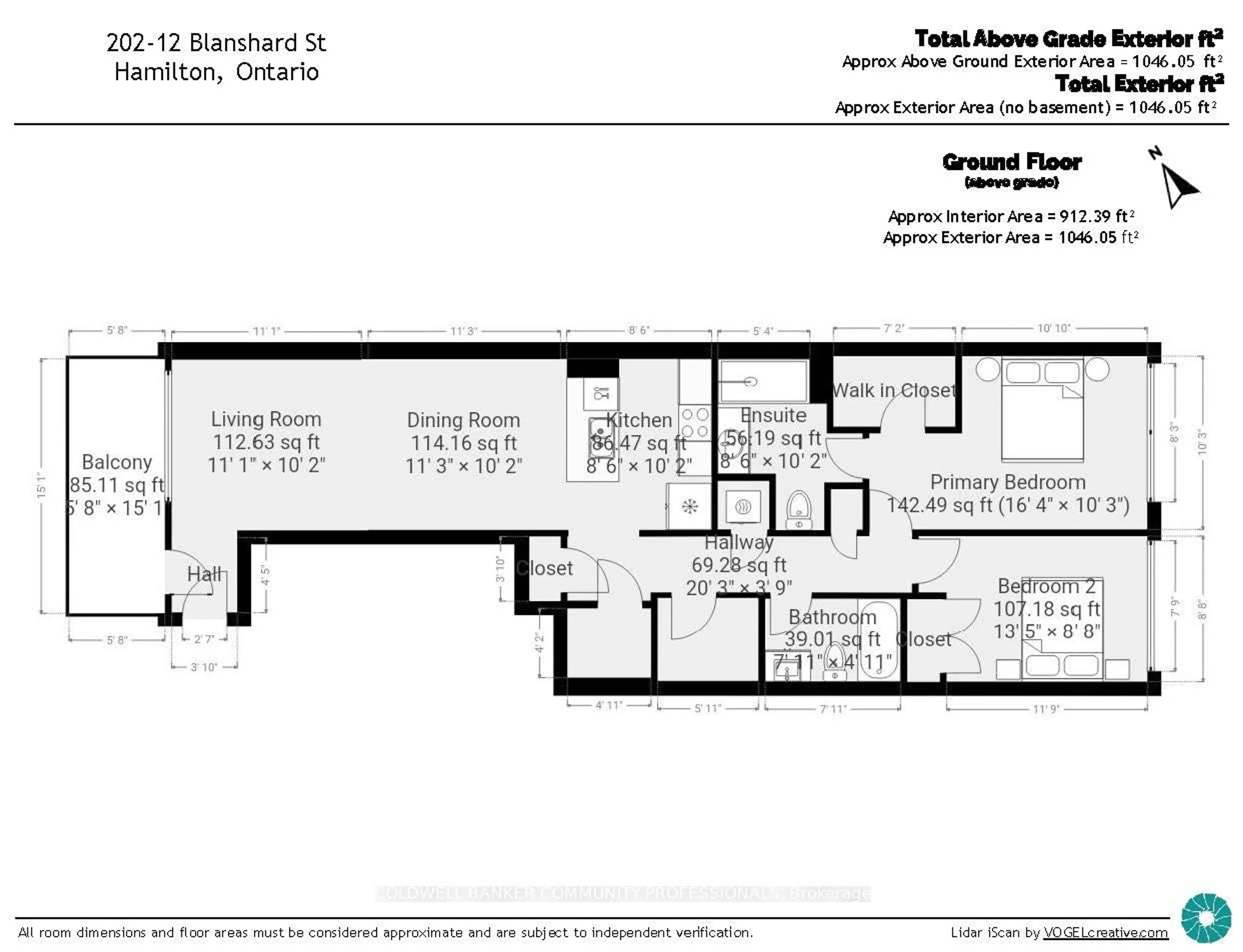 Floor plan for 12 Blanshard St #202, Hamilton Ontario L8P 0C7