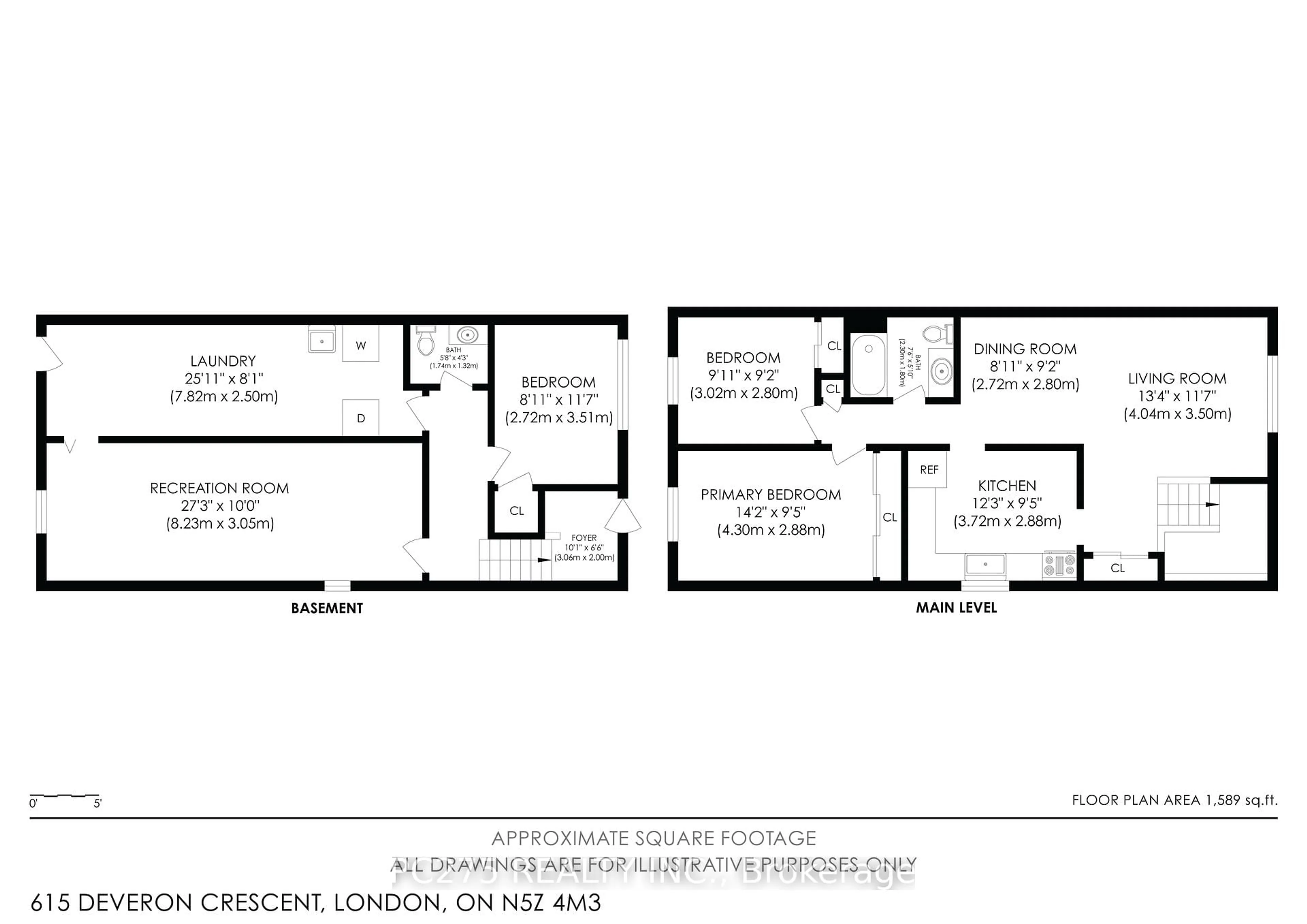 Floor plan for 615 Deveron Cres, London South Ontario N5Z 4M3