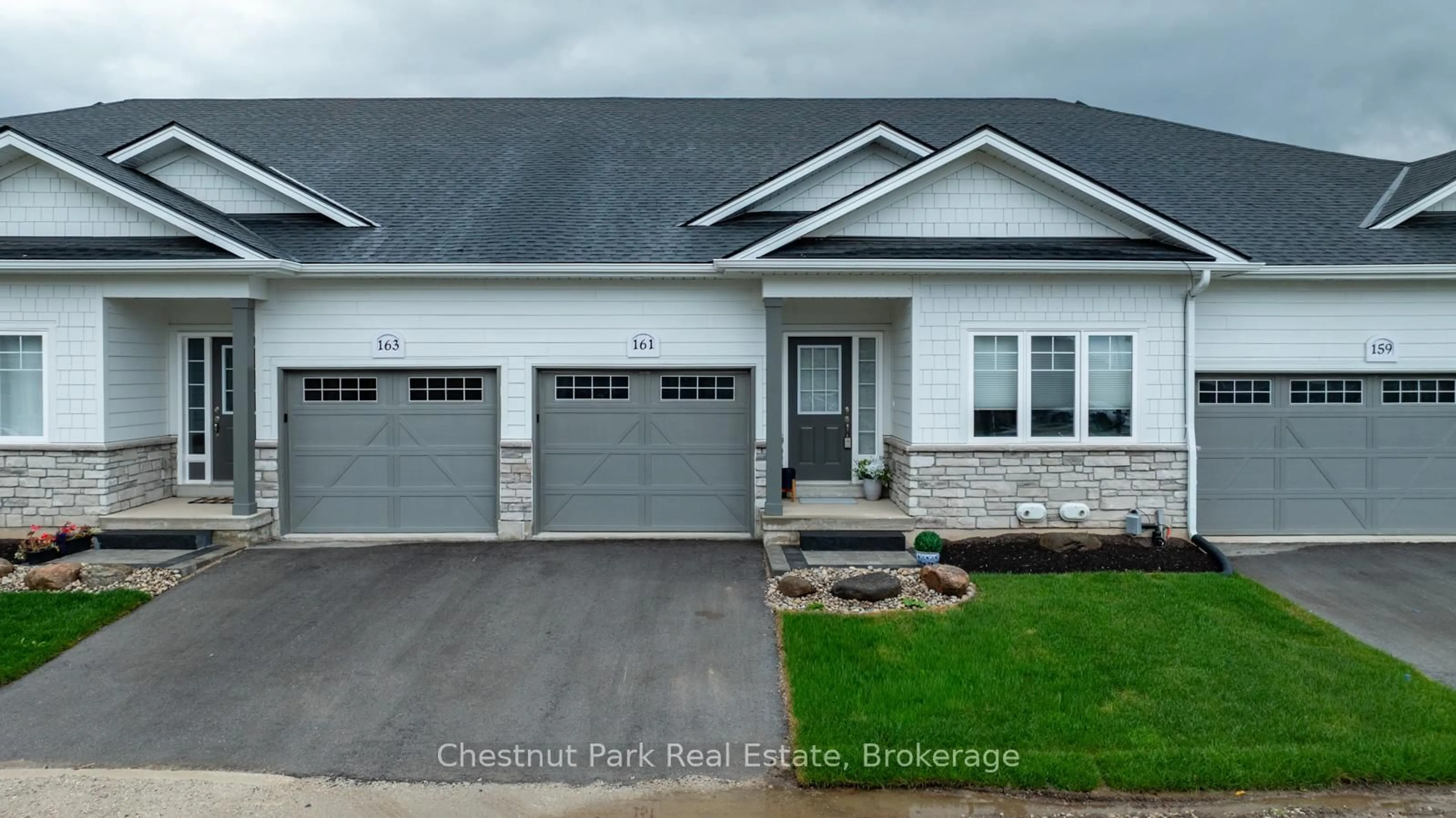 Home with vinyl exterior material, street for 161 Hawthorn Cres, Georgian Bluffs Ontario N0H 1S0