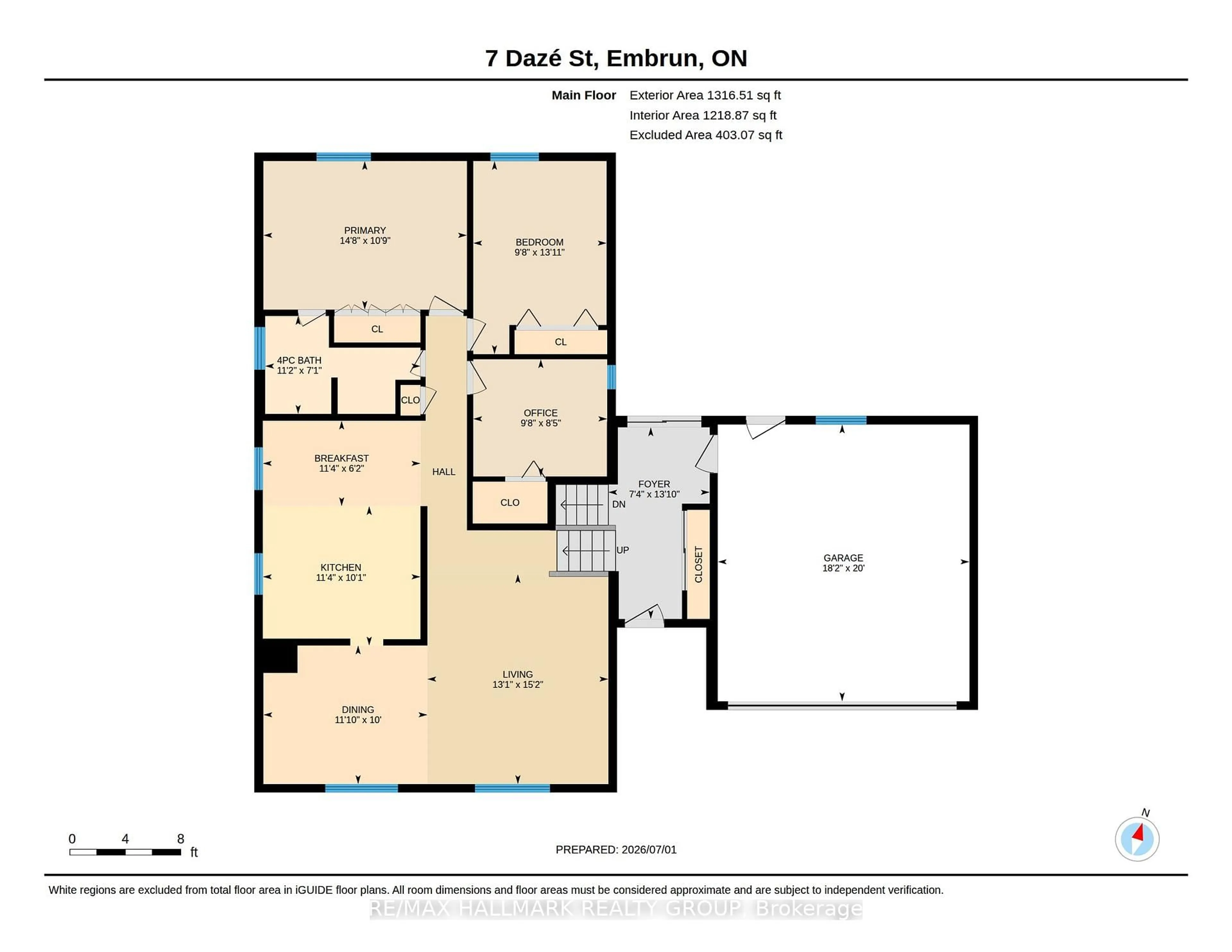 Floor plan for 7 Daze St, Russell Ontario K0A 1W0