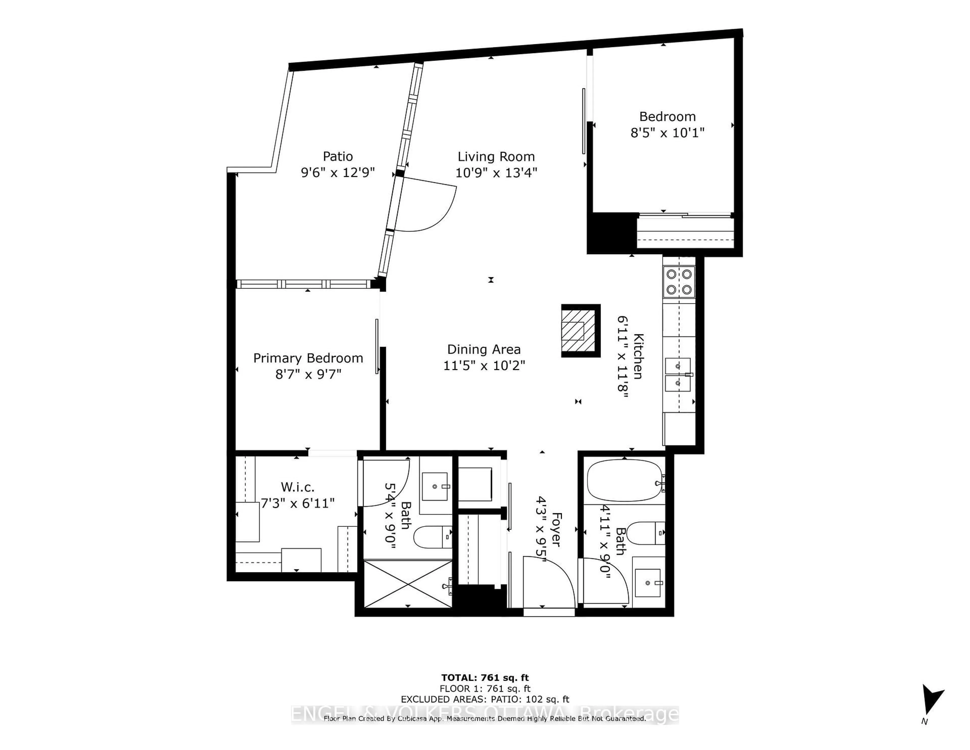 Floor plan for 354 Gladstone Ave #205, Ottawa Ontario K2P 0R4