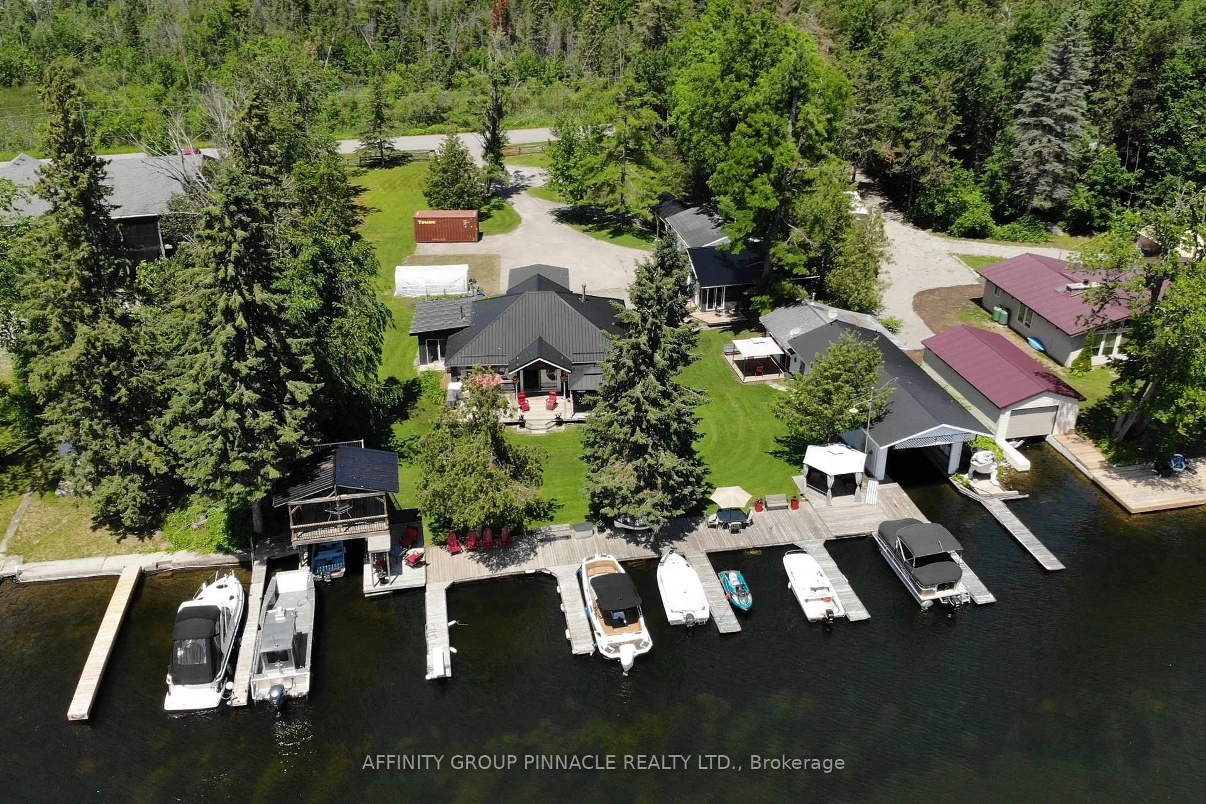 A pic from outside/outdoor area/front of a property/back of a property/a pic from drone, water/lake/river/ocean view for 34 Coldstream Rd, Kawartha Lakes Ontario K0M 1N0