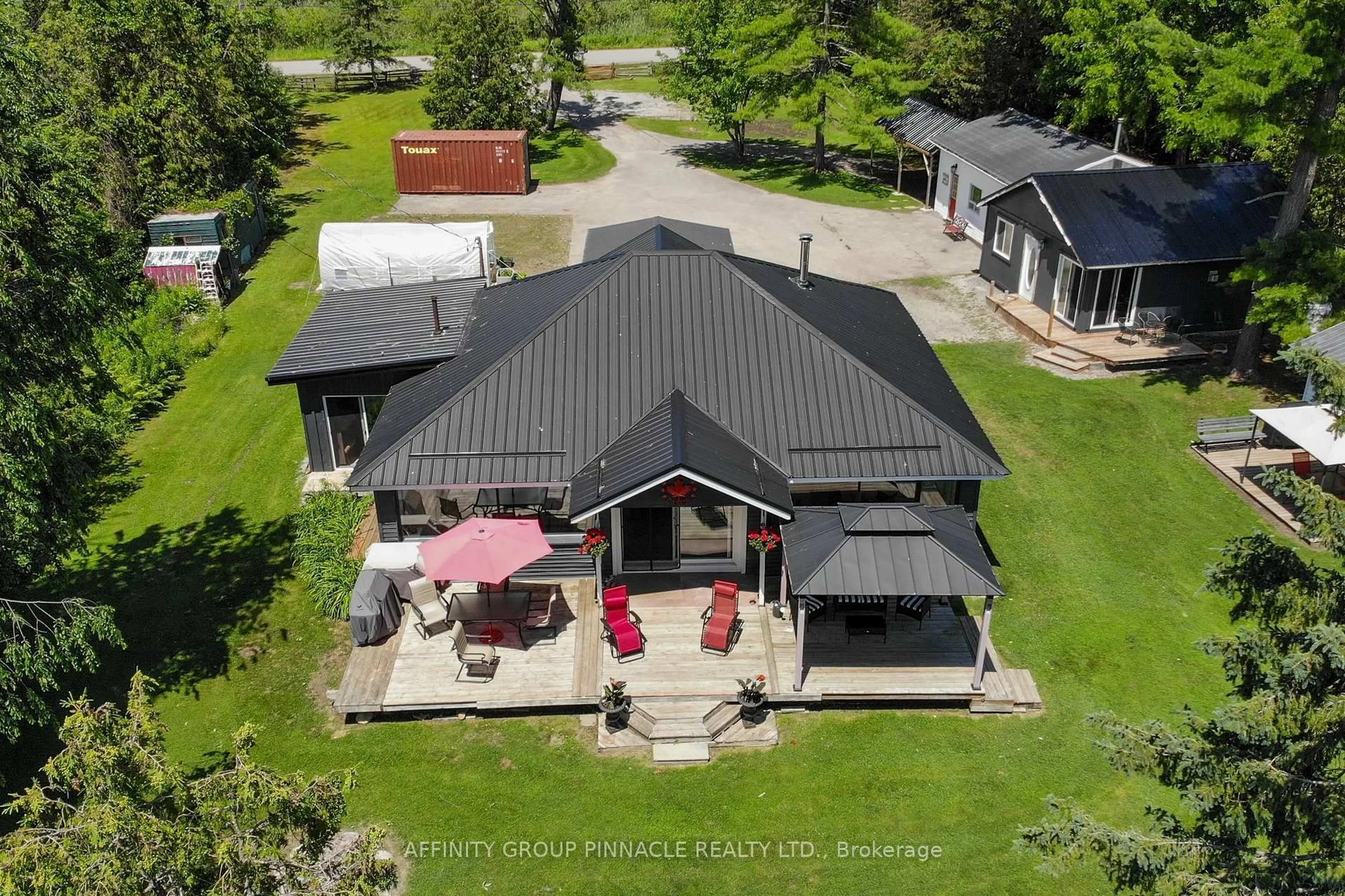 A pic from outside/outdoor area/front of a property/back of a property/a pic from drone, building for 34 Coldstream Rd, Kawartha Lakes Ontario K0M 1N0