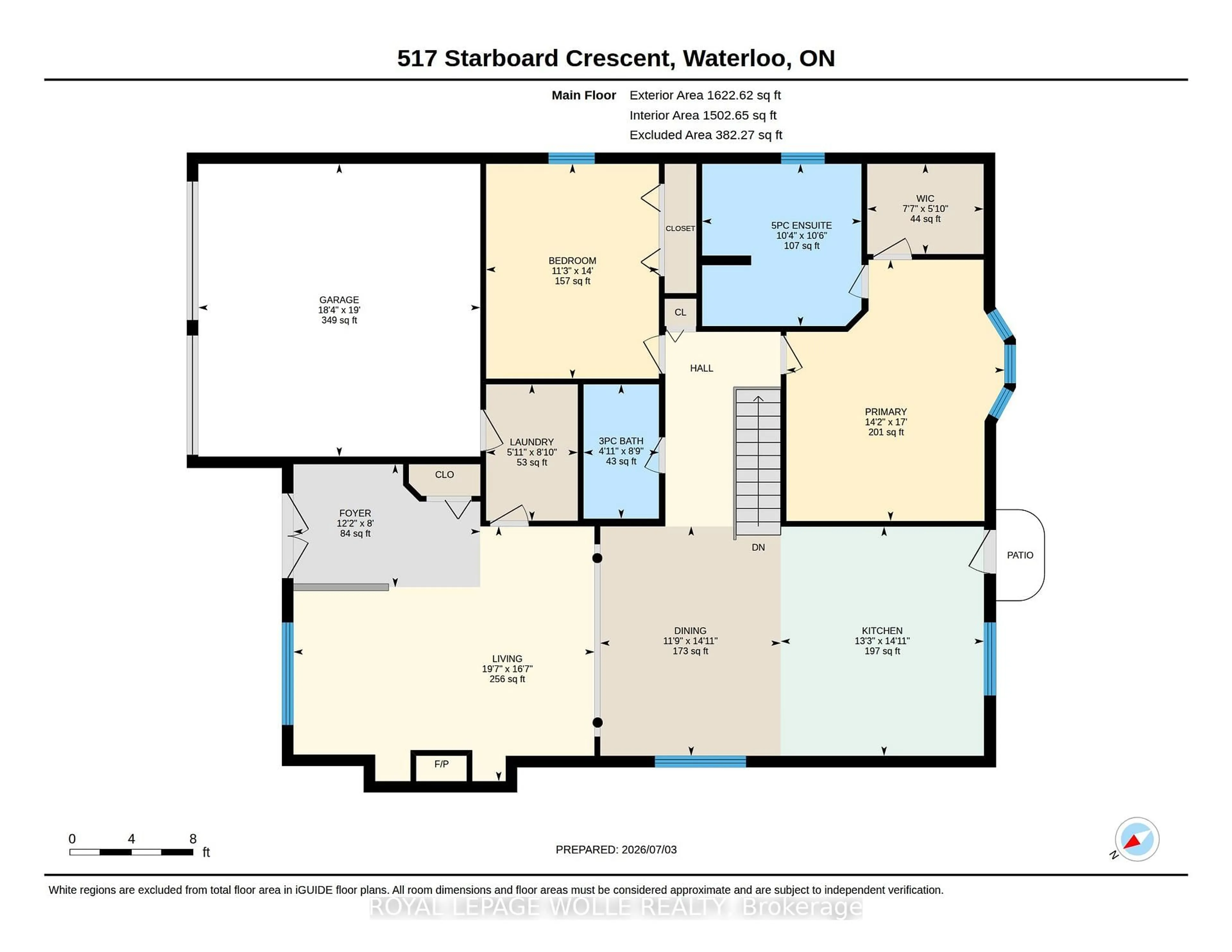 Floor plan for 517 Starboard Cres, Waterloo Ontario N2K 4G5