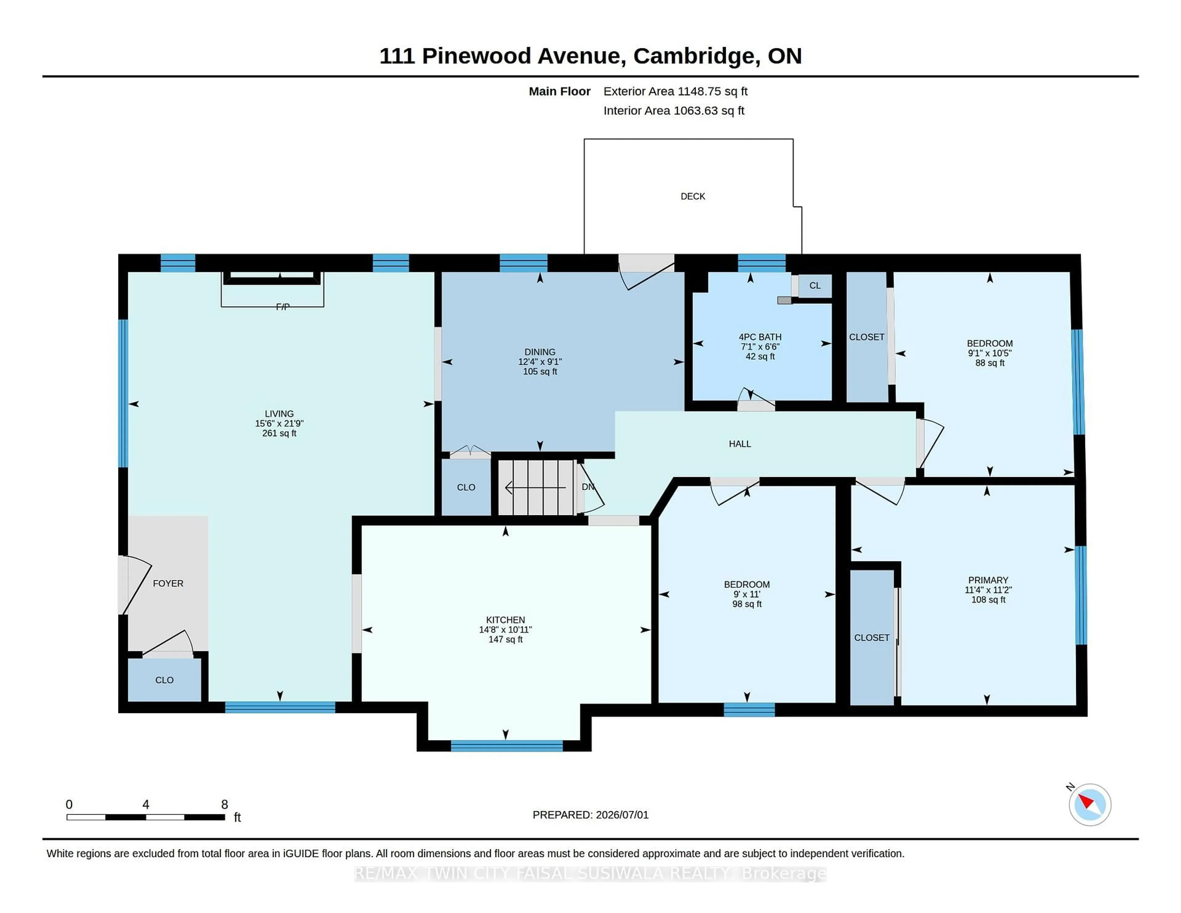 Floor plan for 111 Pinewood Ave, Cambridge Ontario N3H 2M3