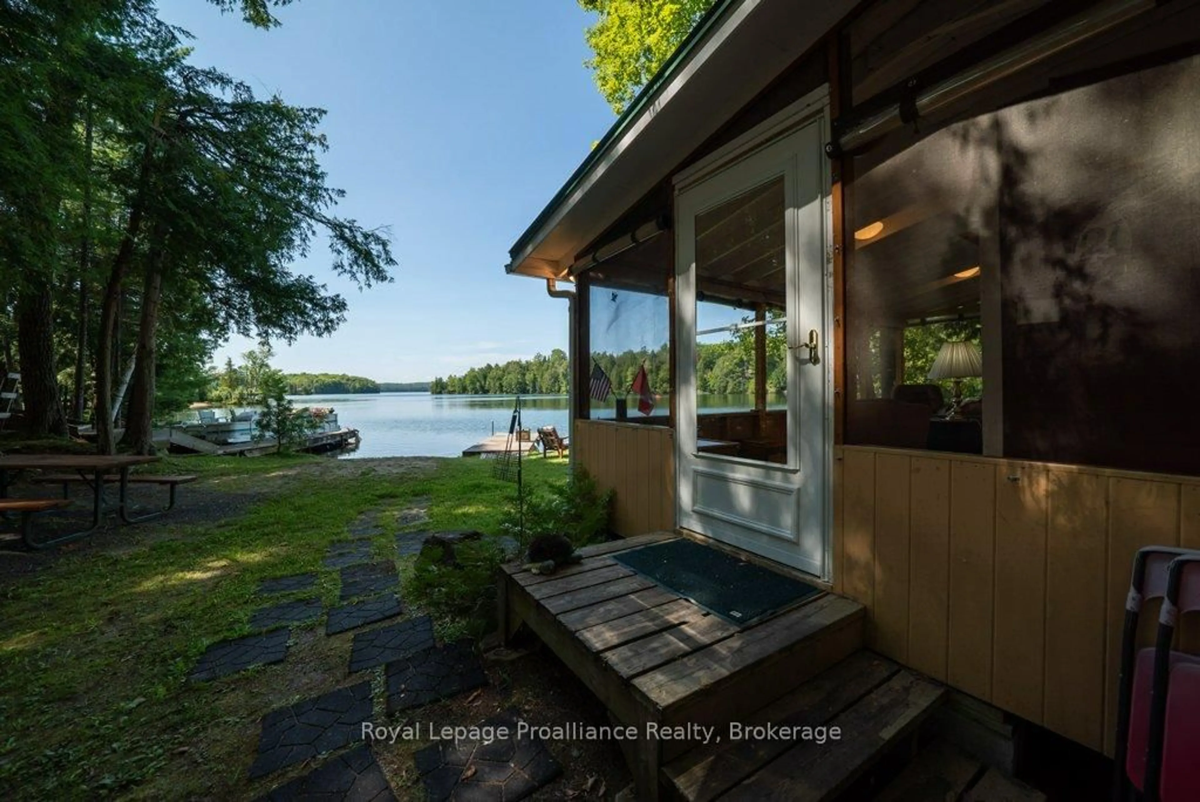 Patio, water/lake/river/ocean view for 1117B Twin Pine Lane, Plevna Ontario K0H 2M0