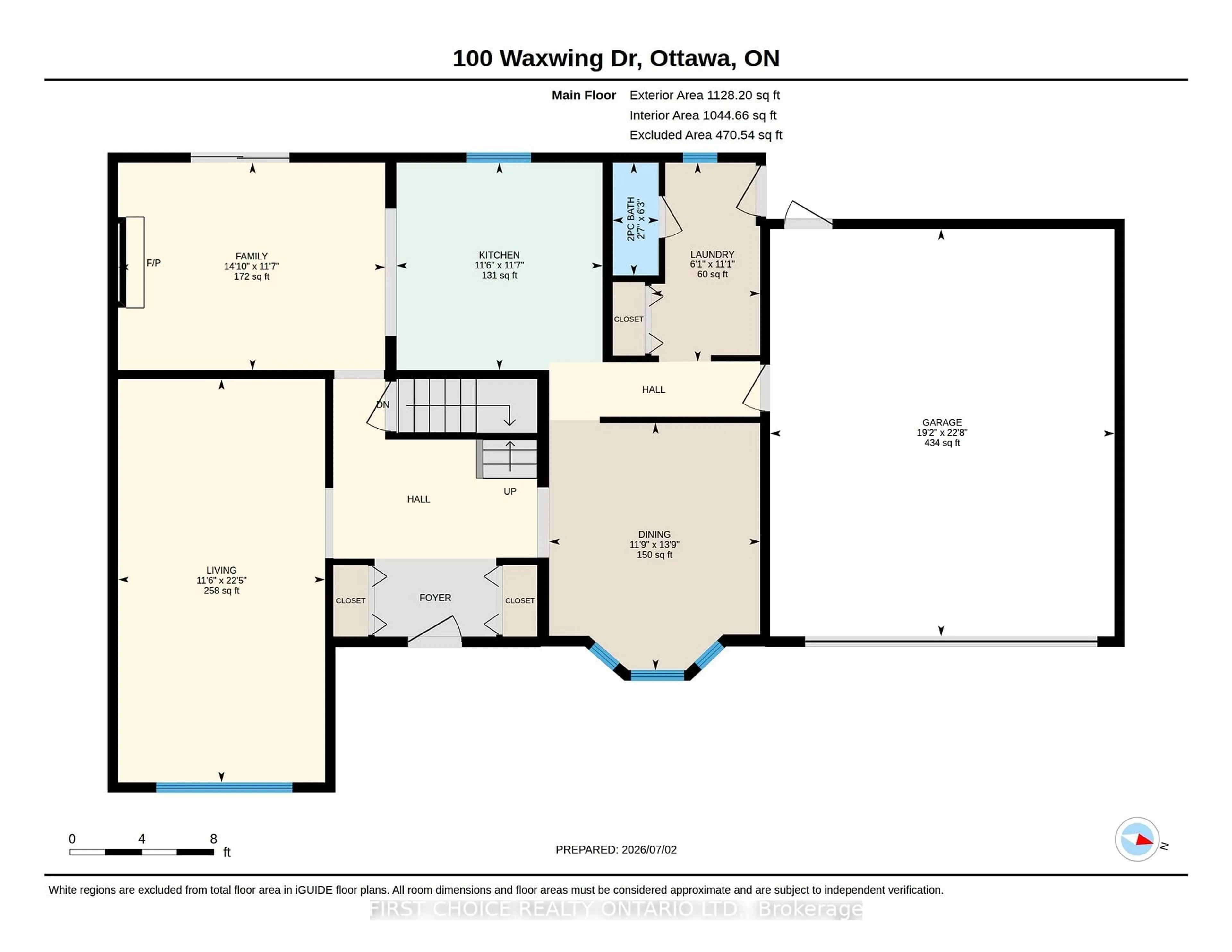 Floor plan for 100 Waxwing Dr, Ottawa Ontario K1V 9H2