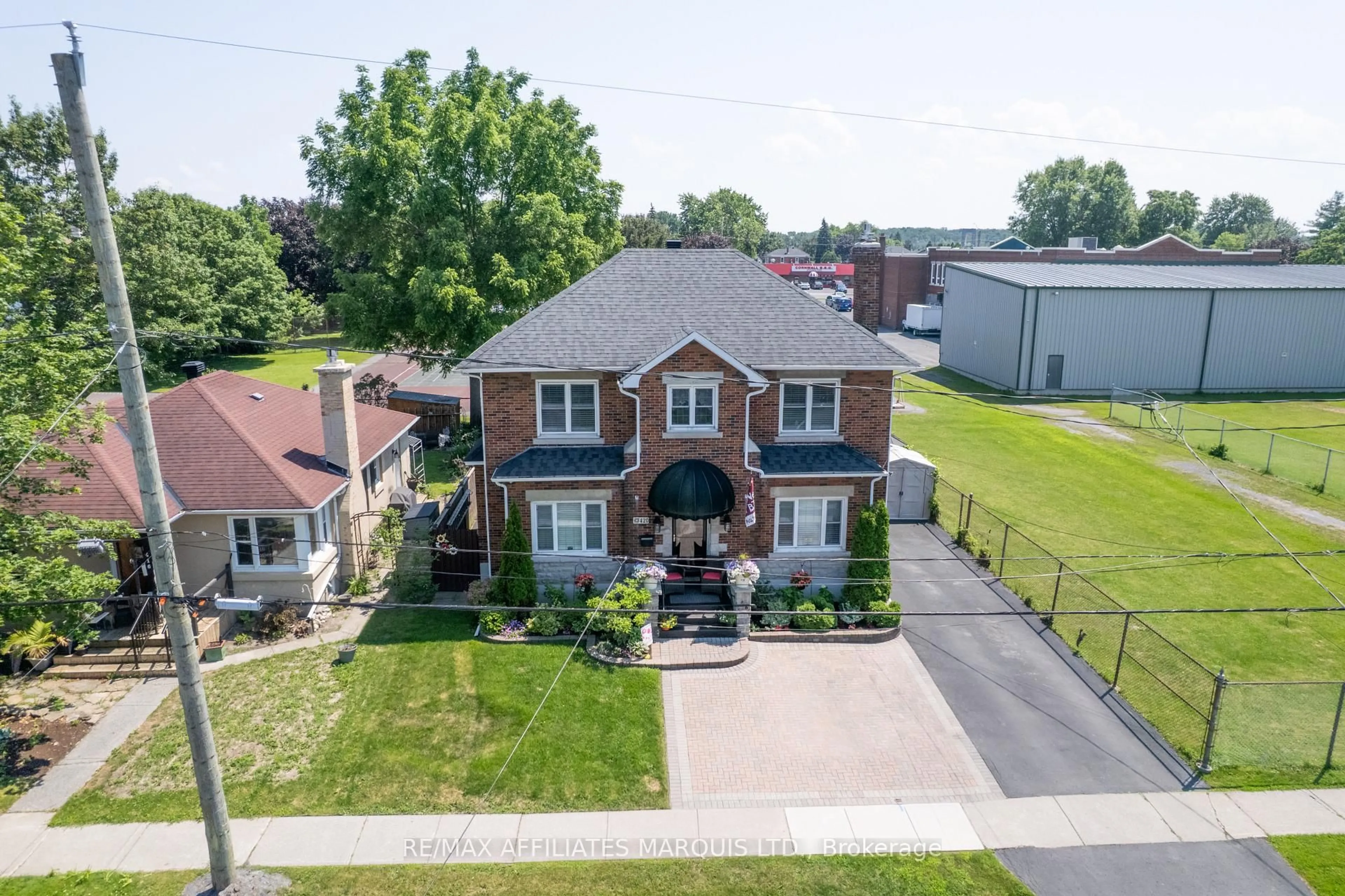 A pic from outside/outdoor area/front of a property/back of a property/a pic from drone, street for 420 Third St, Cornwall Ontario K6J 2P9
