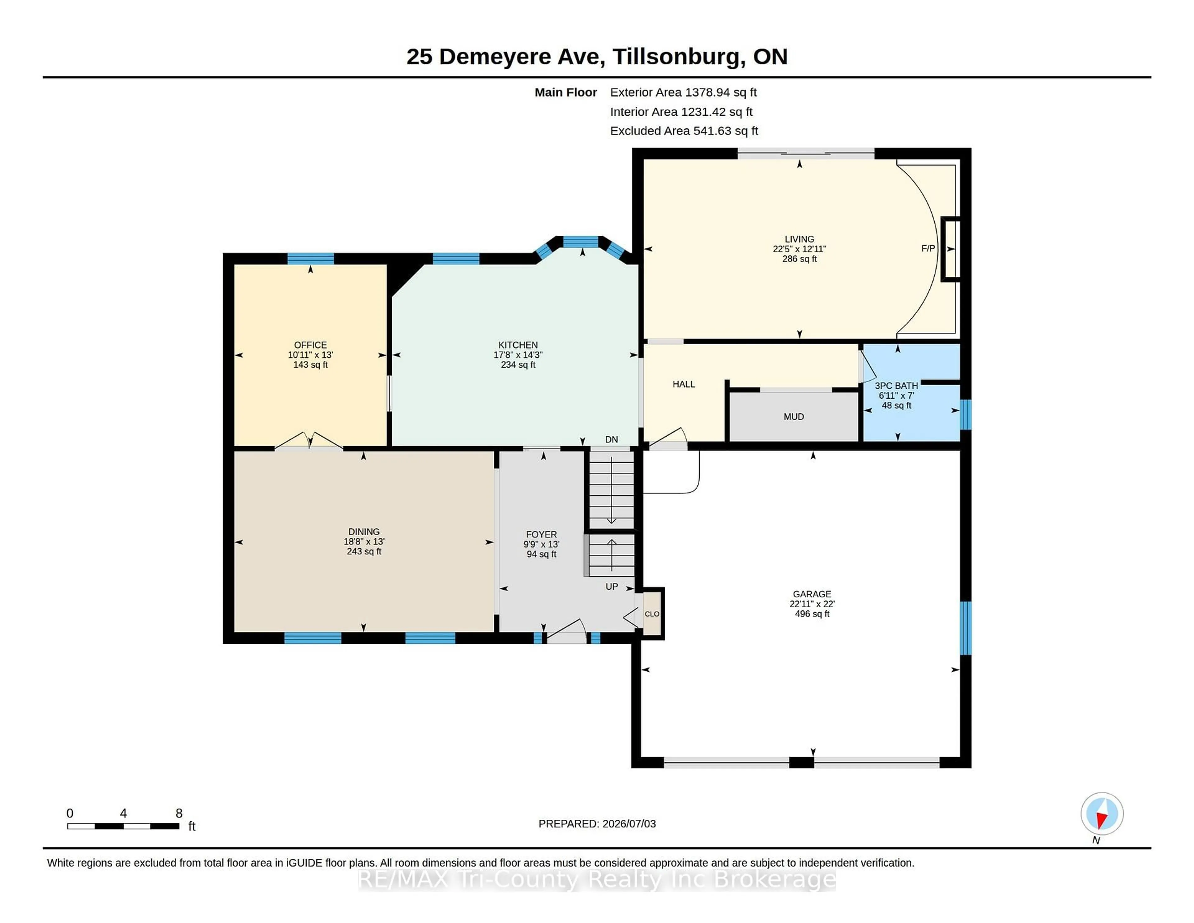 Floor plan for 25 Demeyere Ave, Tillsonburg Ontario N4G 4Y2