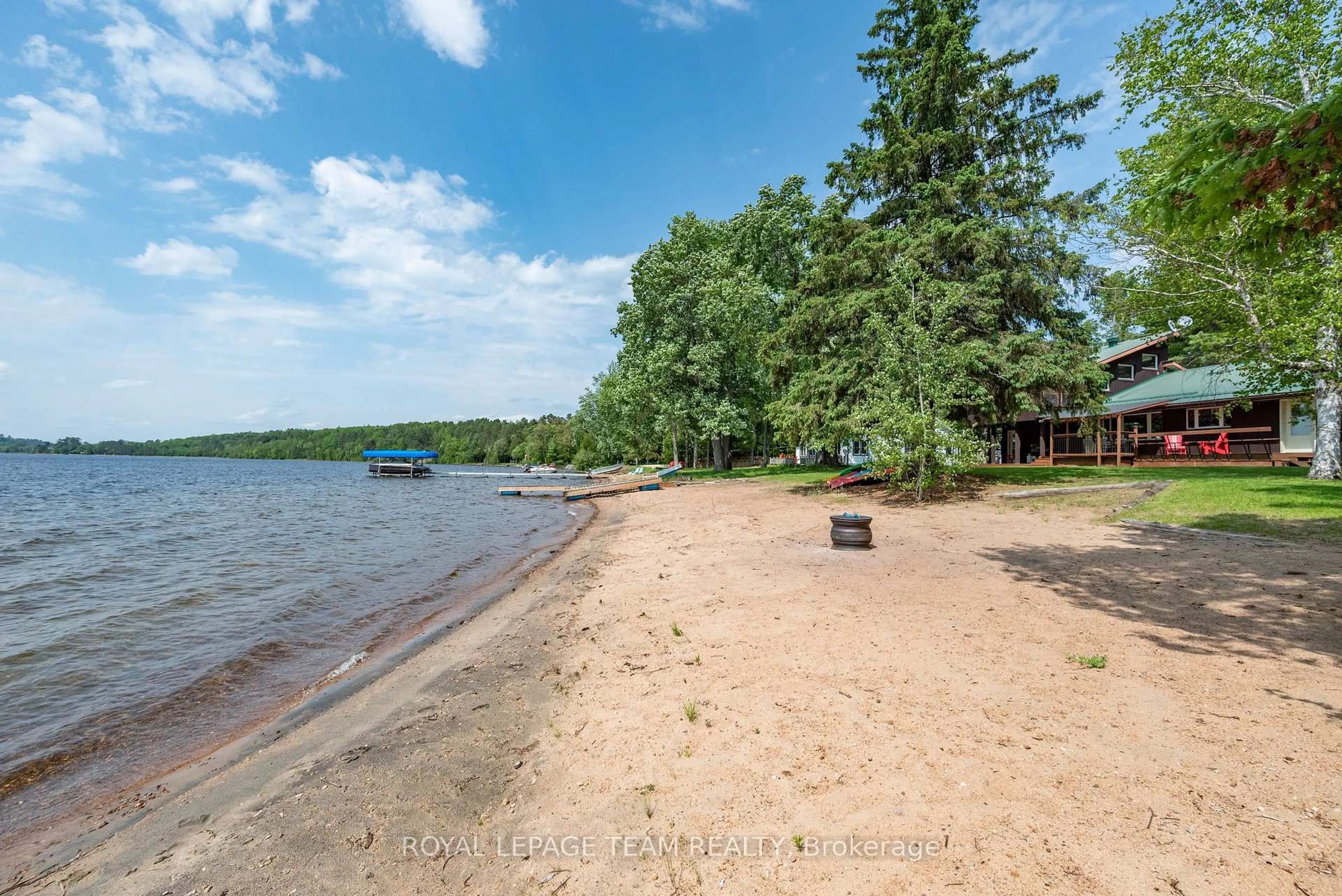 A pic from outside/outdoor area/front of a property/back of a property/a pic from drone, water/lake/river/ocean view for 42165 Combermere Rd, Barry's Bay Ontario K0J 1B0