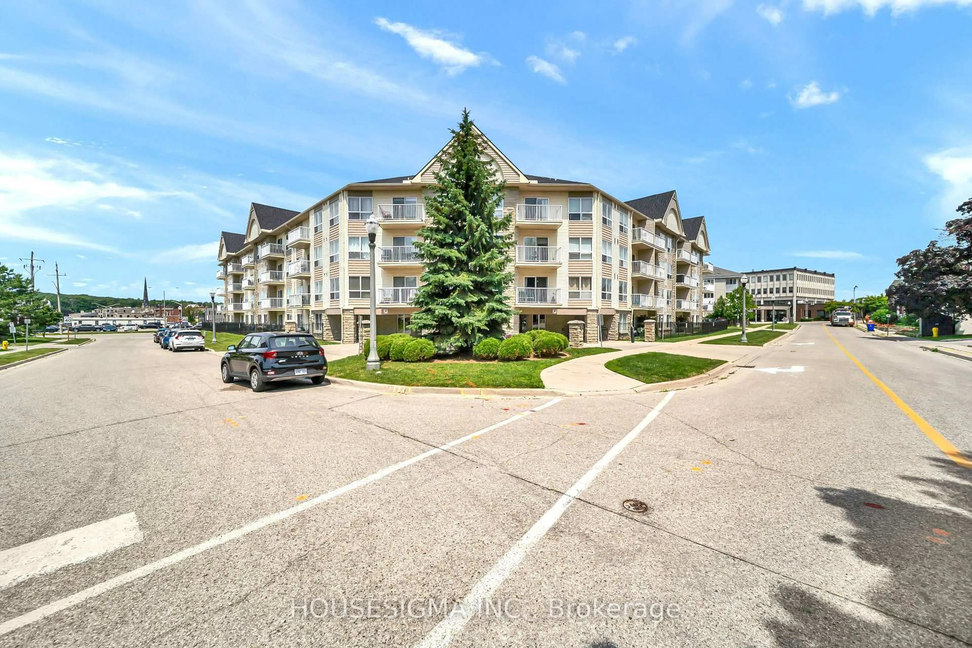 A pic from outside/outdoor area/front of a property/back of a property/a pic from drone, unknown for 8 Harris St #207, Cambridge Ontario N1R 8R1