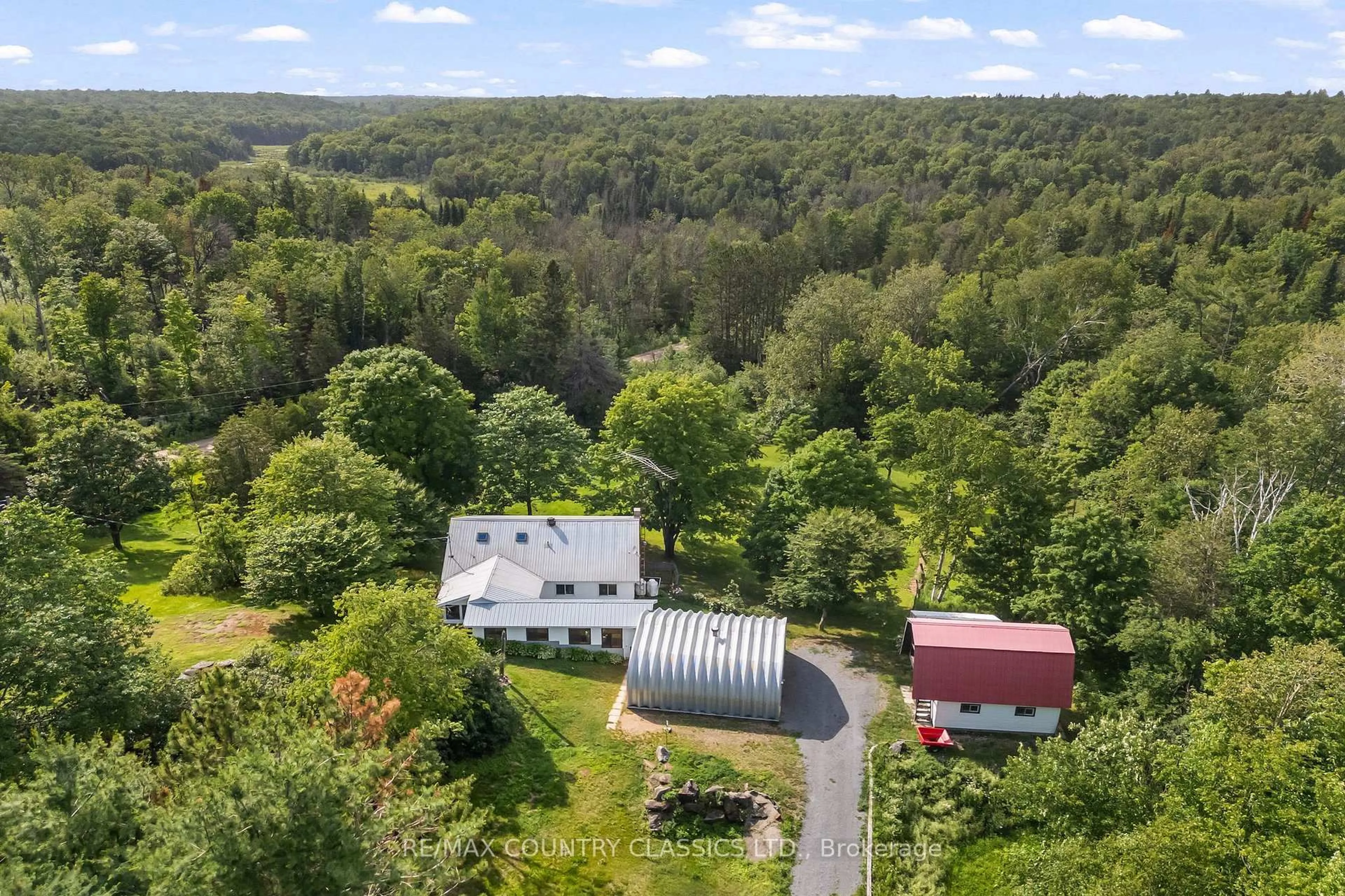 A pic from outside/outdoor area/front of a property/back of a property/a pic from drone, forest/trees view for 4587 Old Hastings Rd, Hastings Ontario K0L 1W0