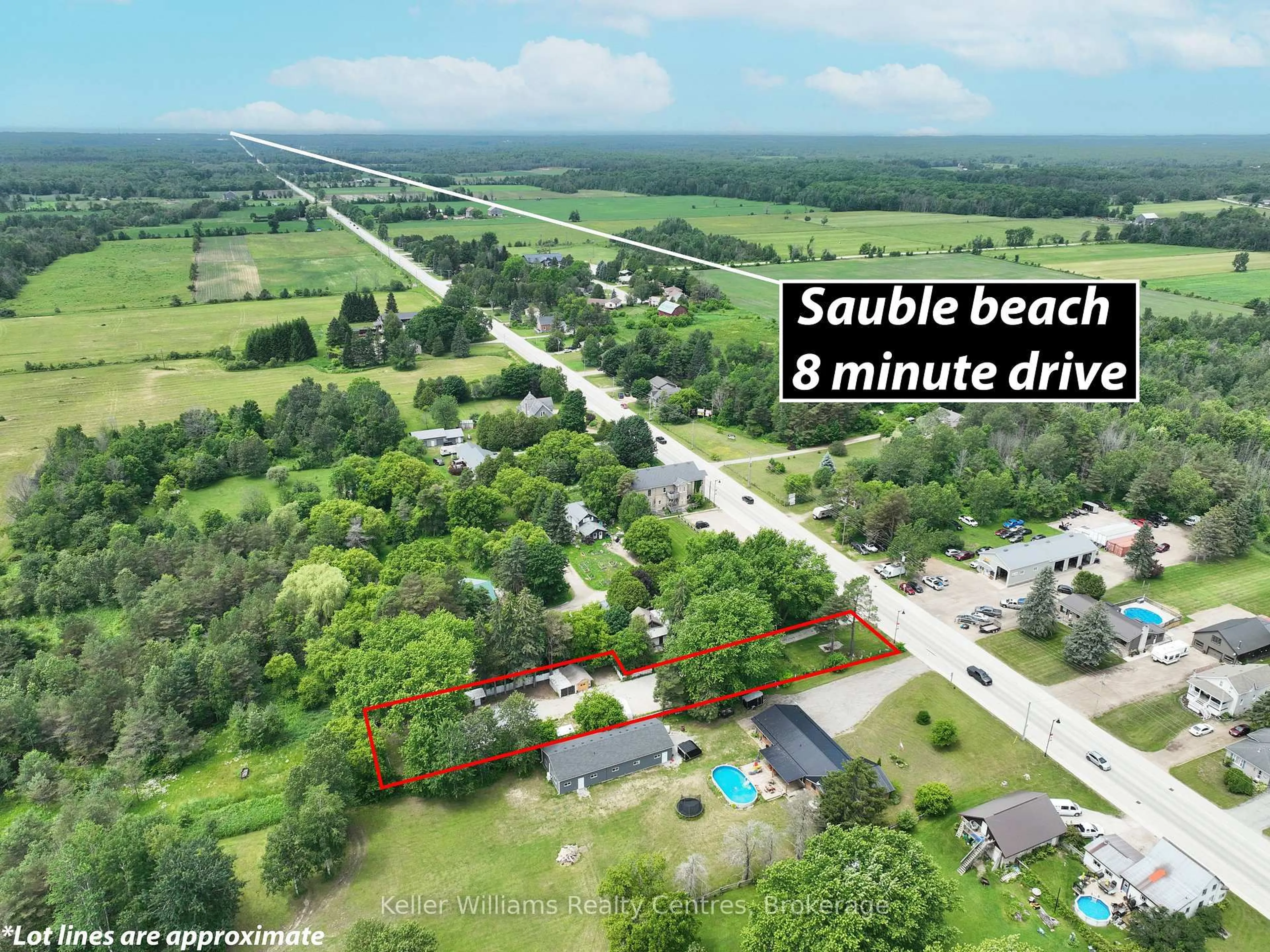 A pic from outside/outdoor area/front of a property/back of a property/a pic from drone, water/lake/river/ocean view for 243 Queen St, South Bruce Peninsula Ontario N0H 1P0