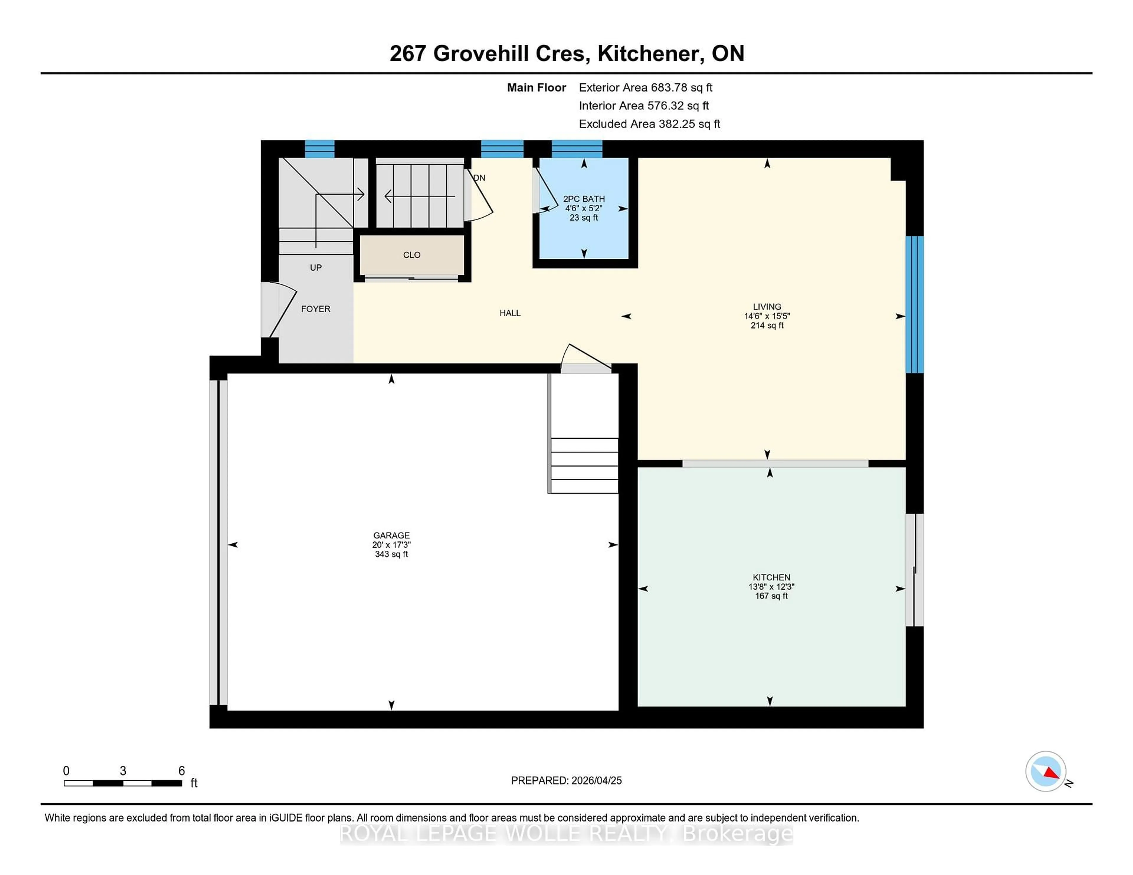 Floor plan for 267 Grovehill Cres, Kitchener Ontario N2R 0K8