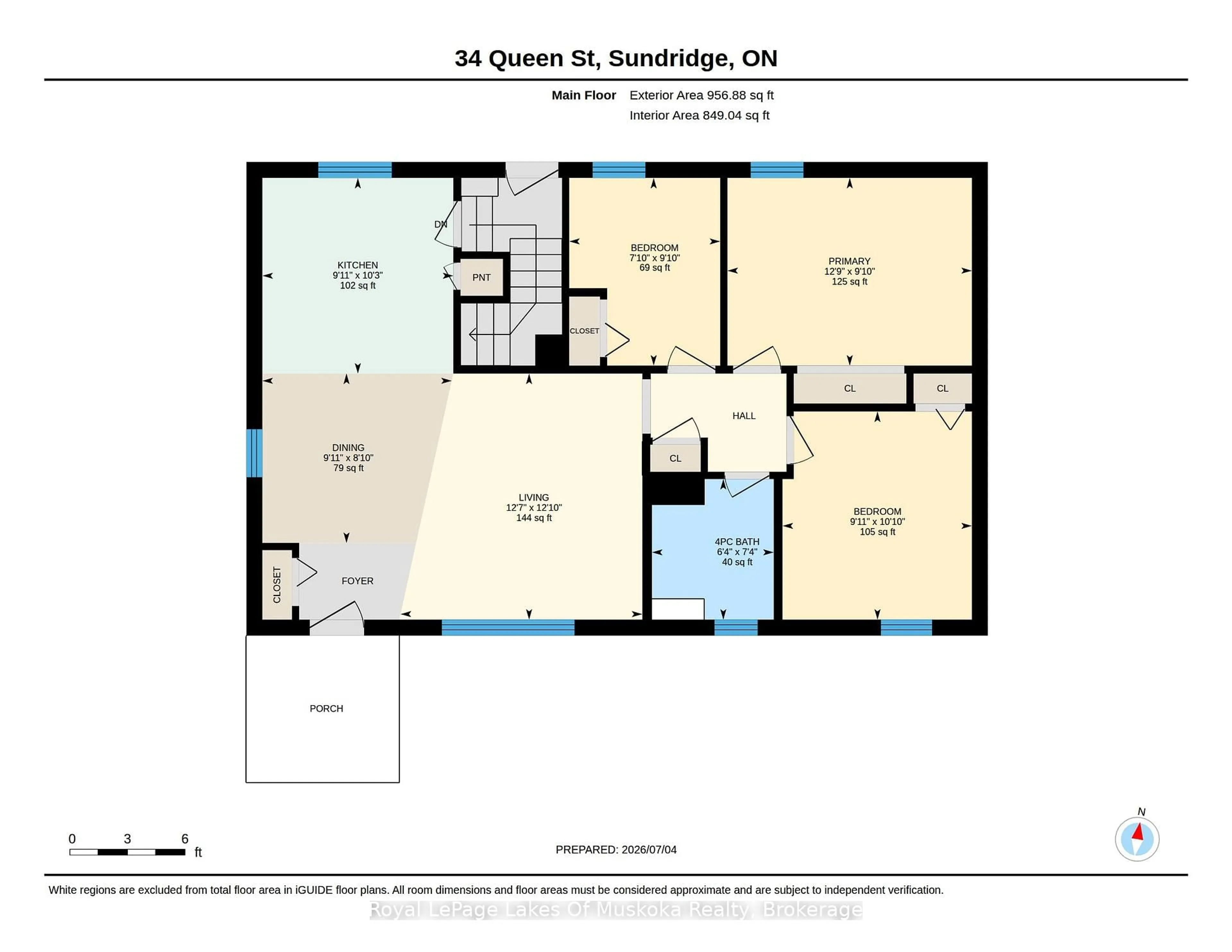 Floor plan for 34 Queen St, Sundridge Ontario P0A 1Z0