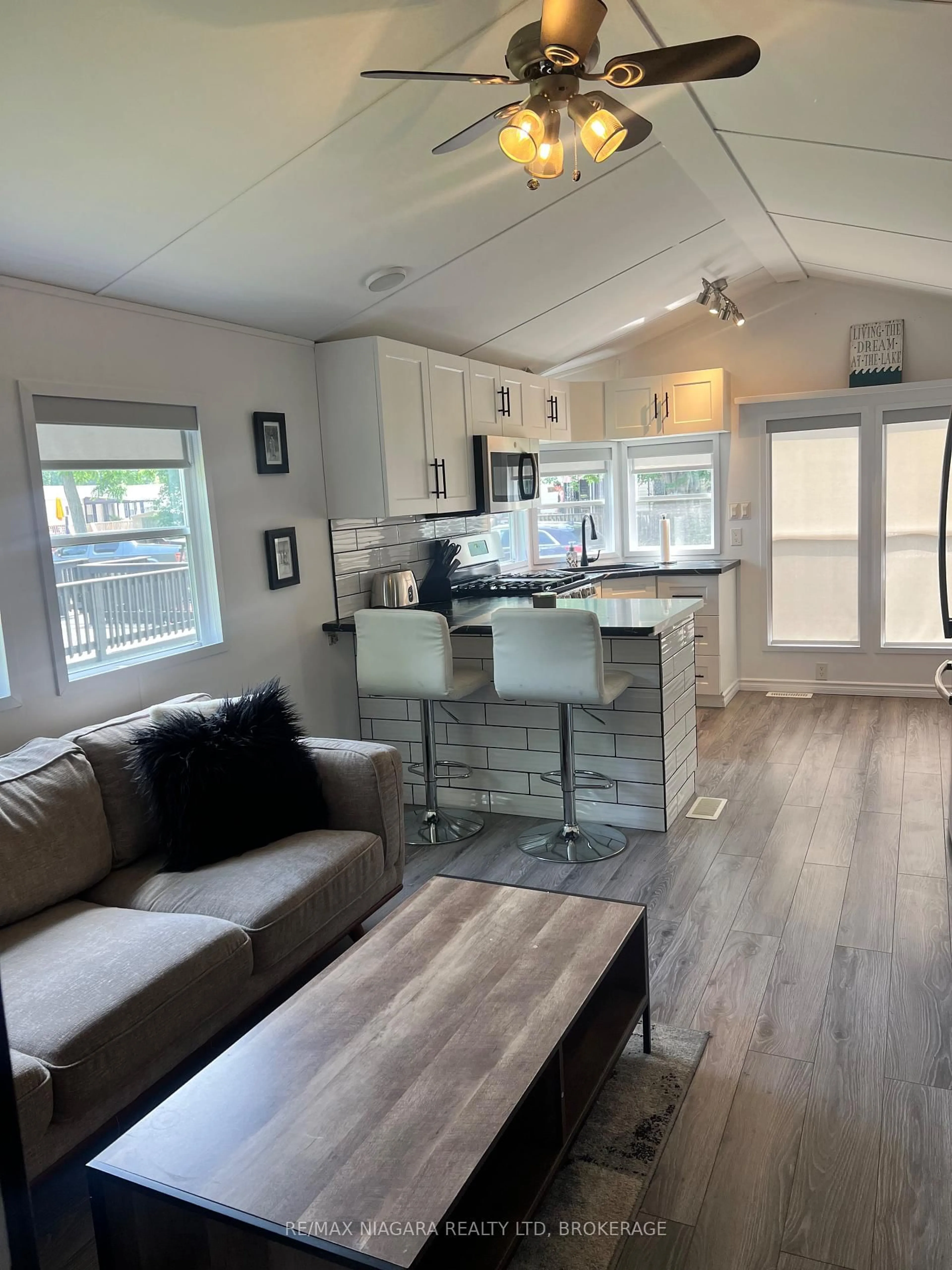 Open concept kitchen, wood/laminate floor for 22 Hickory Lane, Port Colborne Ontario L0S 1R0