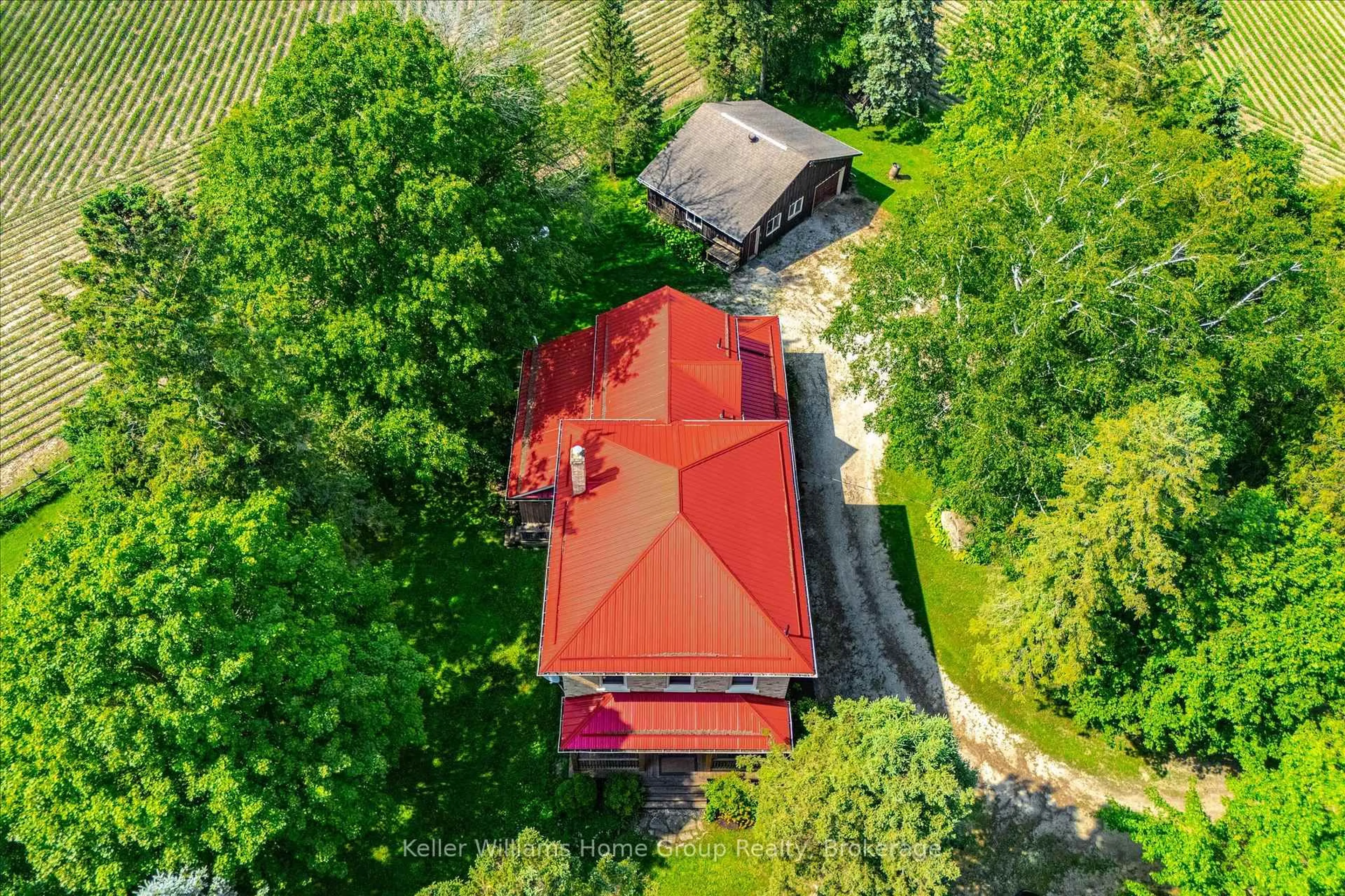 A pic from outside/outdoor area/front of a property/back of a property/a pic from drone, forest/trees view for 9540 Ayton Rd, Minto Ontario N0G 1Z0