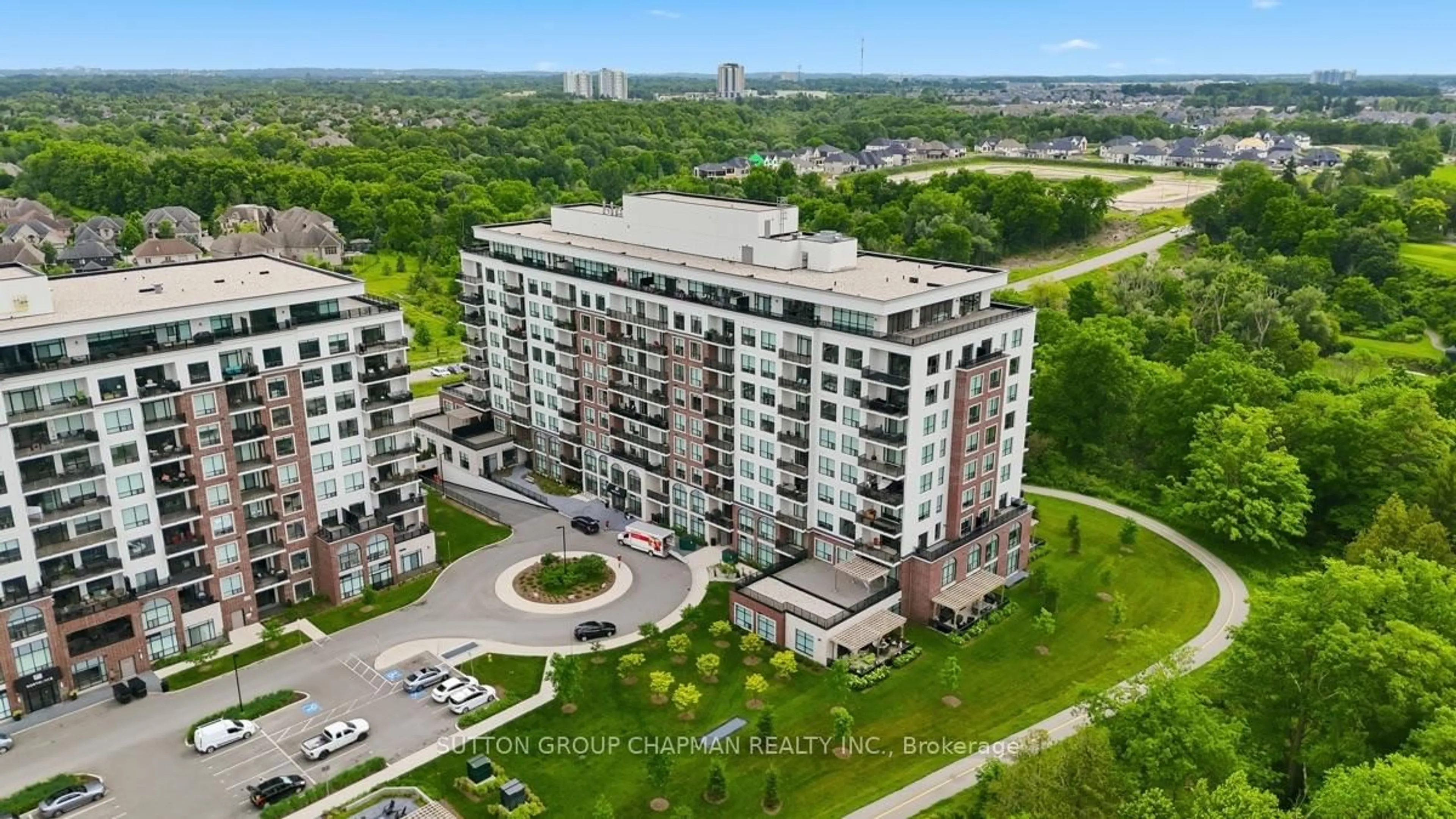 A pic from outside/outdoor area/front of a property/back of a property/a pic from drone, city buildings view from balcony for 460 Callaway Rd #801, London North Ontario N6G 0Z2