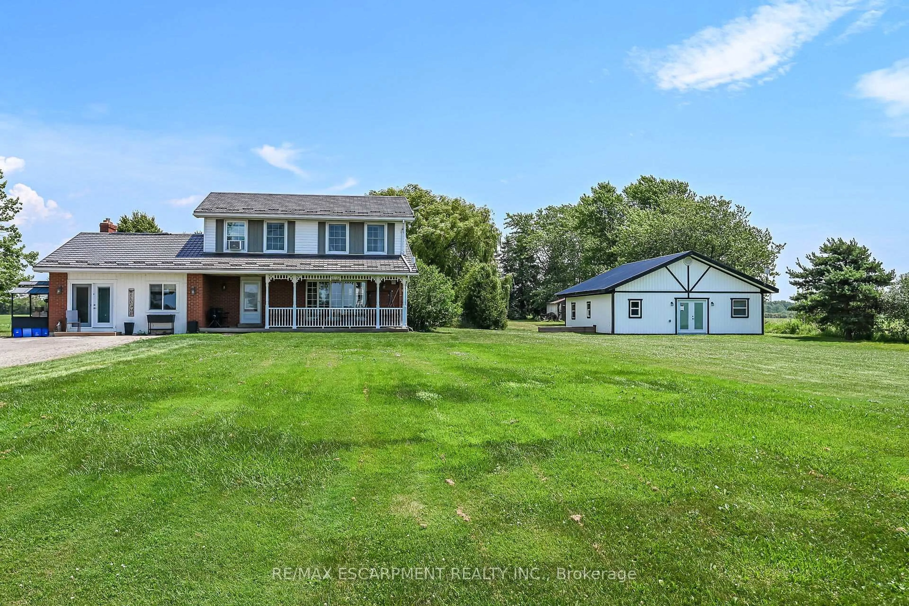 A pic from outside/outdoor area/front of a property/back of a property/a pic from drone, water/lake/river/ocean view for 1284 Cheapside Rd, Haldimand Ontario N0A 1J0