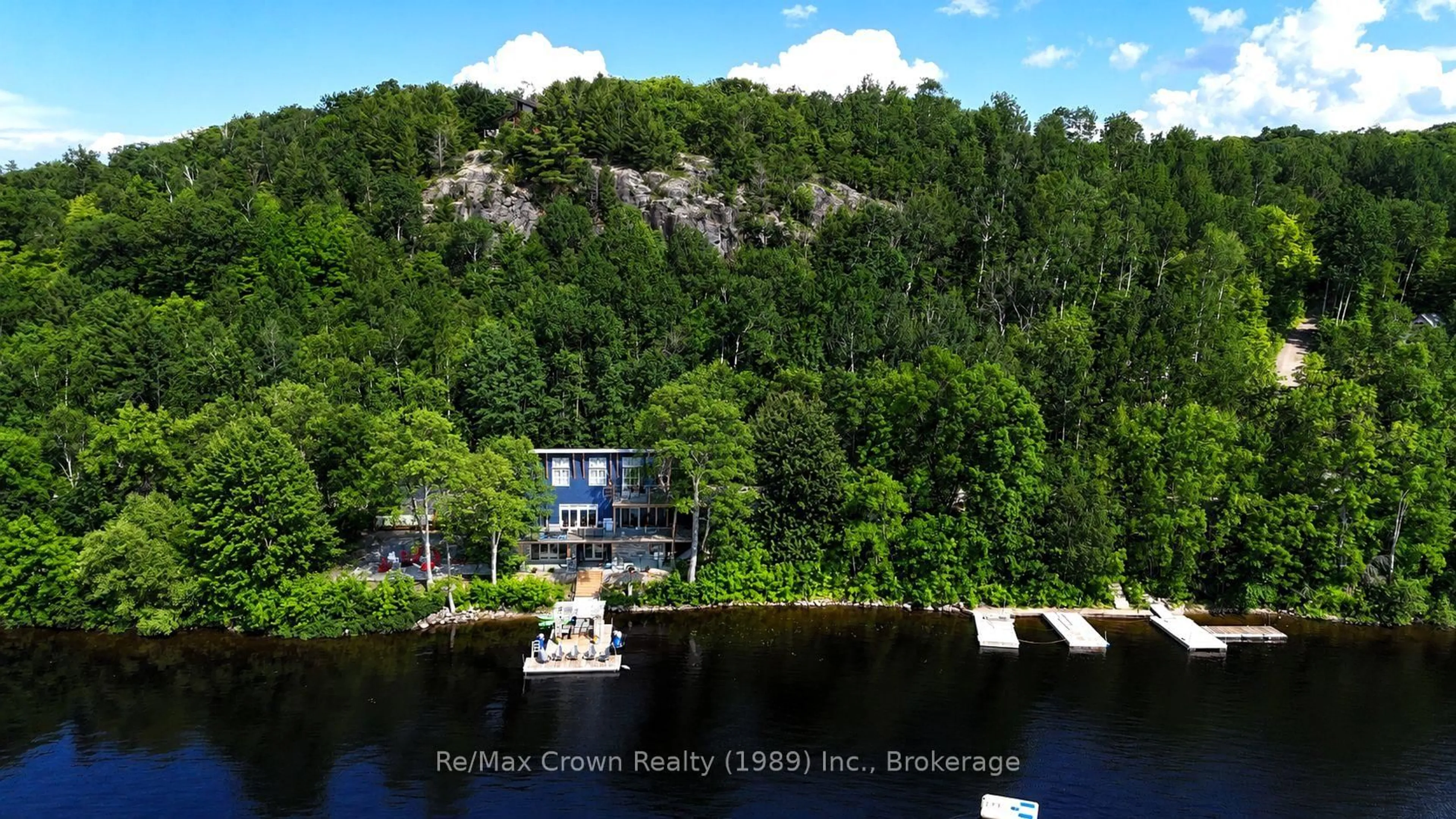 A pic from outside/outdoor area/front of a property/back of a property/a pic from drone, water/lake/river/ocean view for 7313 534 Highway, Parry Sound Remote Area Ontario P0H 2R0