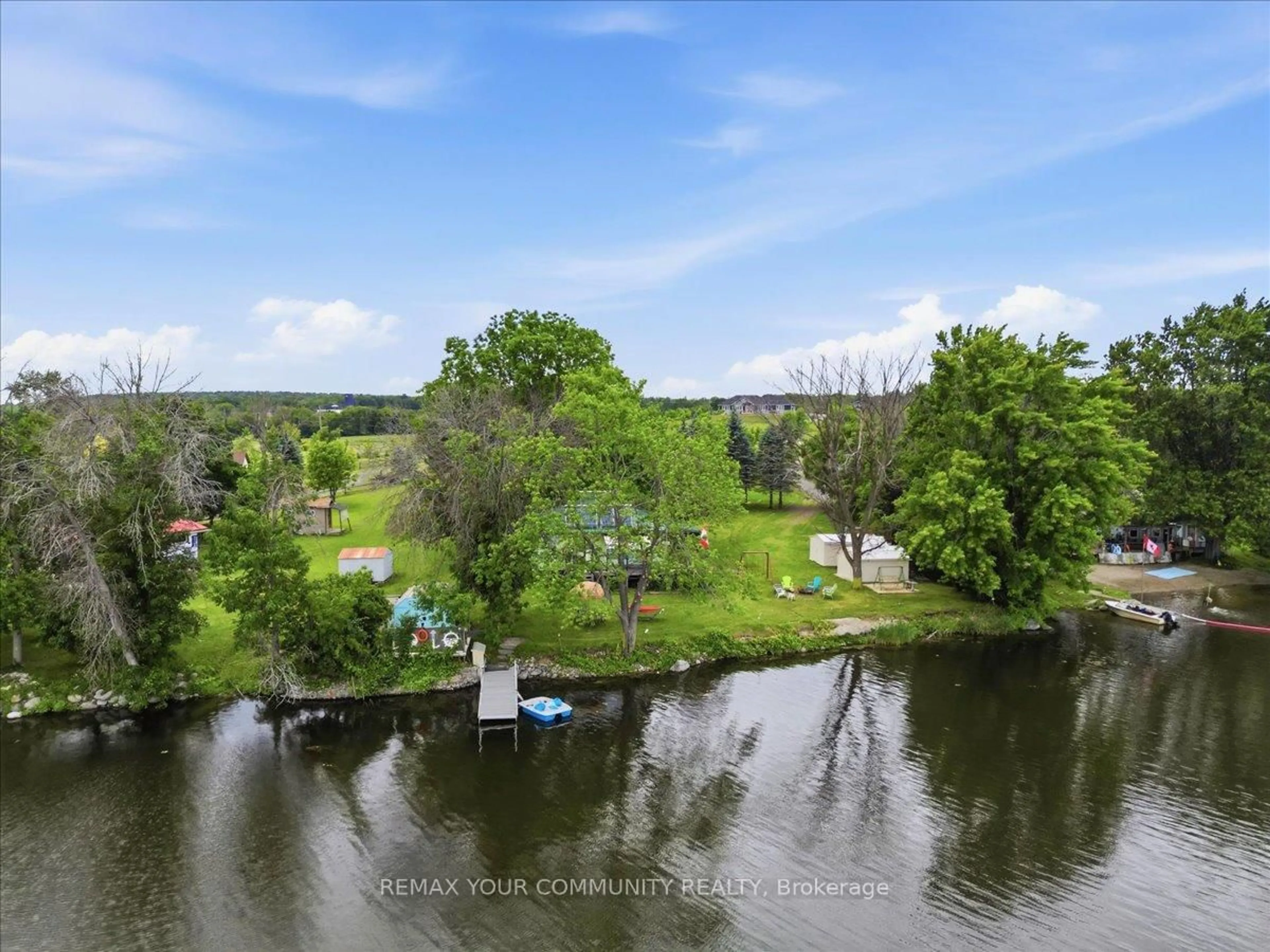 A pic from outside/outdoor area/front of a property/back of a property/a pic from drone, water/lake/river/ocean view for 531 Catchmore Rd, Trent Hills Ontario K0L 1L0