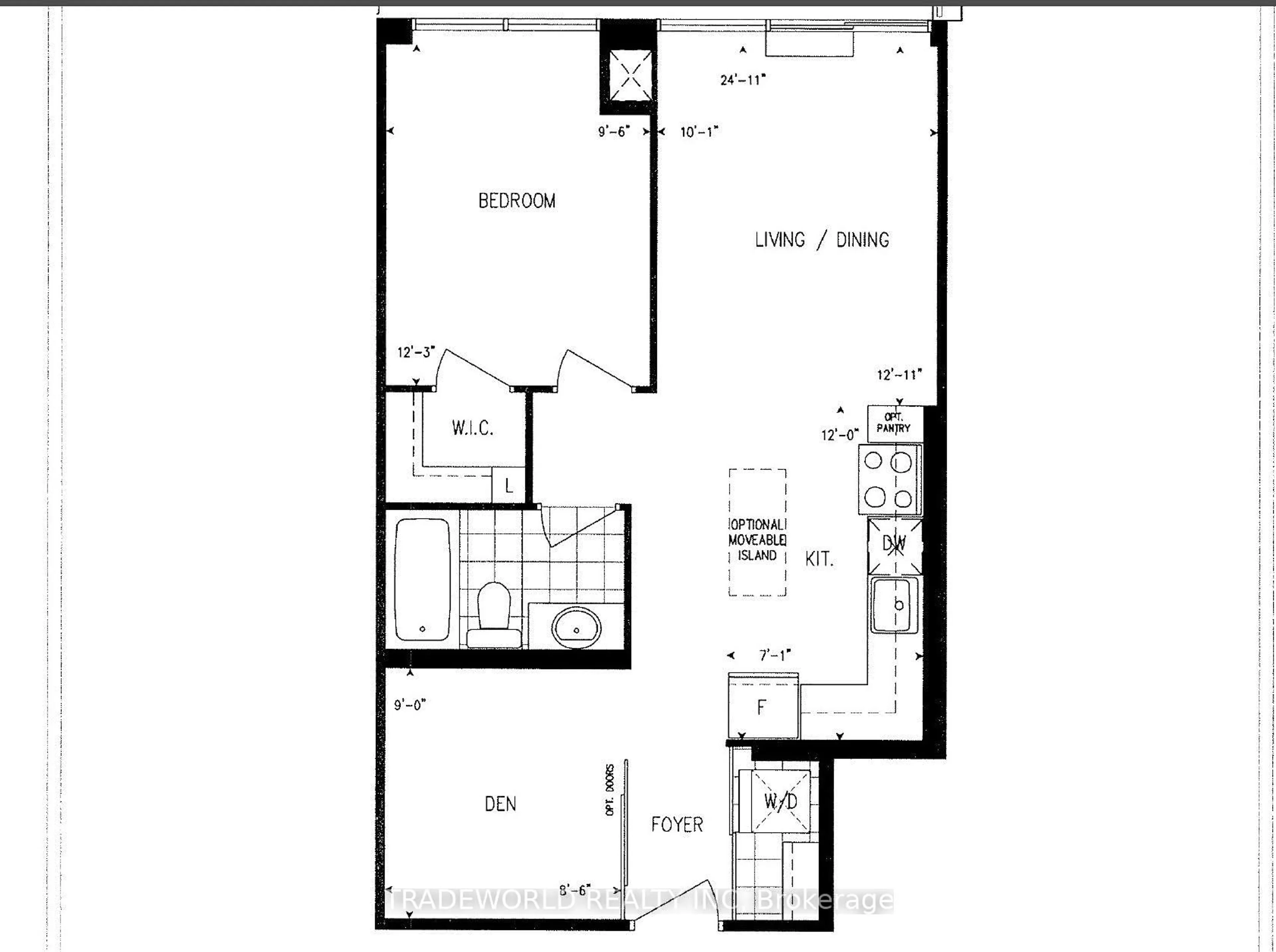 Floor plan for 15 Prince Albert Blvd #619, Kitchener Ontario N2H 0C2