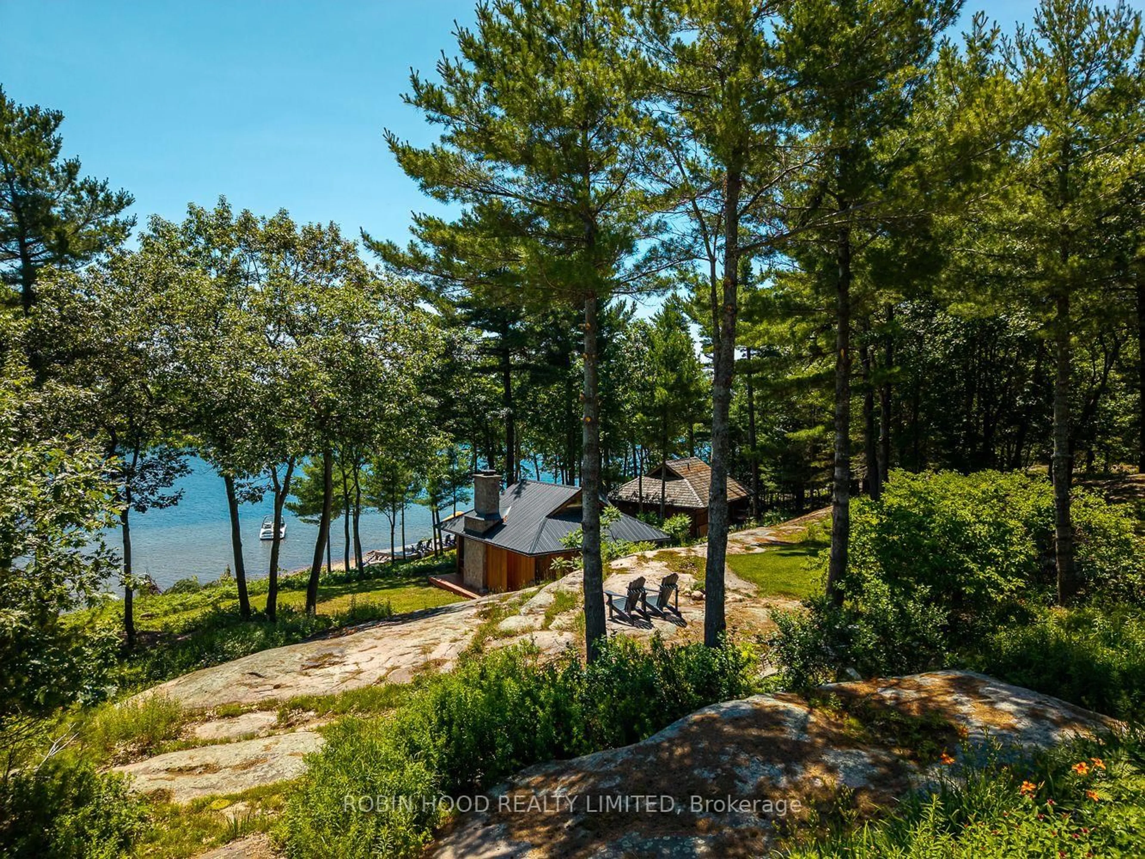 A pic from outside/outdoor area/front of a property/back of a property/a pic from drone, water/lake/river/ocean view for 47 Linda Lane #Rear, Carling Ontario P0G 1G0