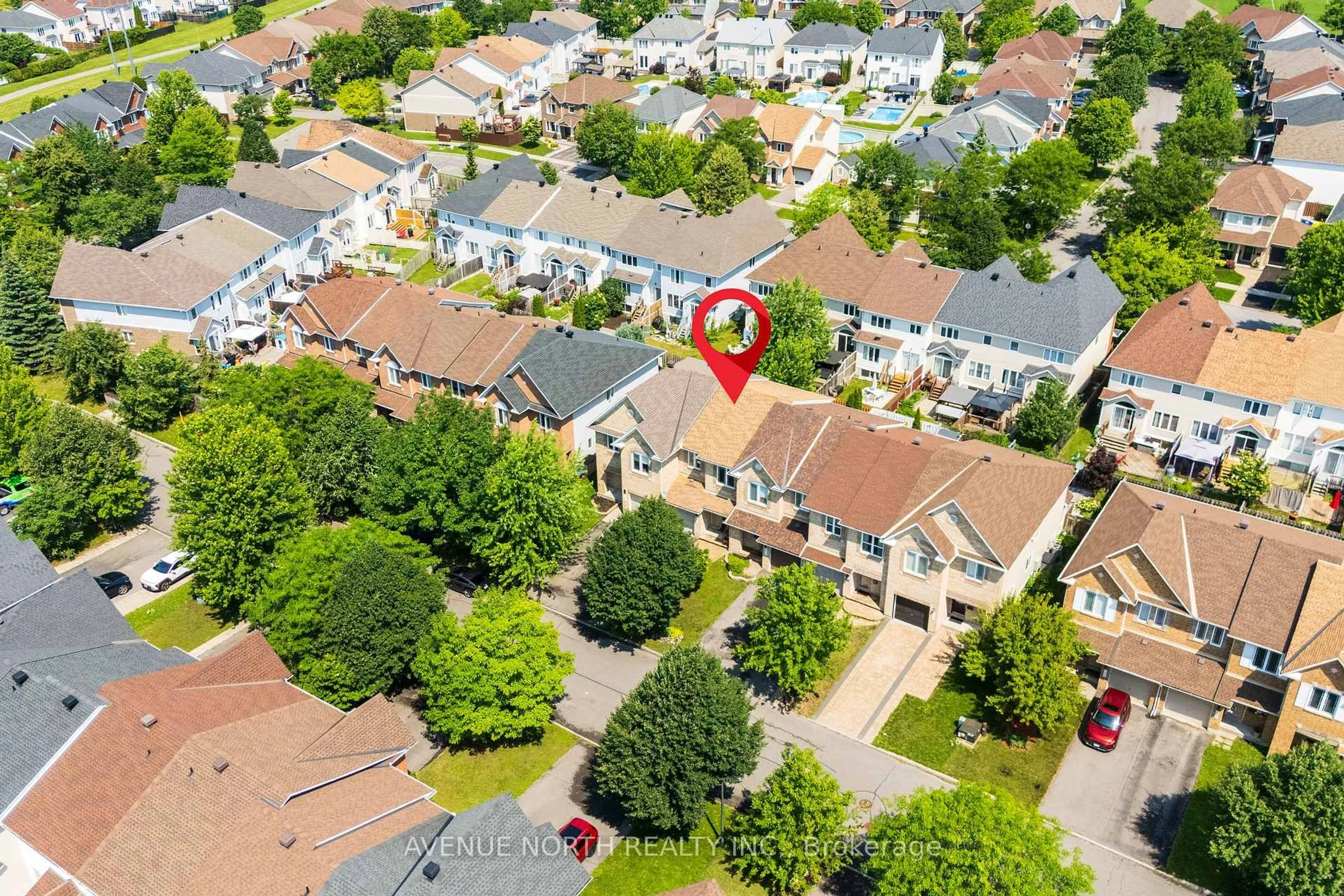 A pic from outside/outdoor area/front of a property/back of a property/a pic from drone, city buildings view from balcony for 1015 Candlewood St, Orleans Ontario K4A 5E8