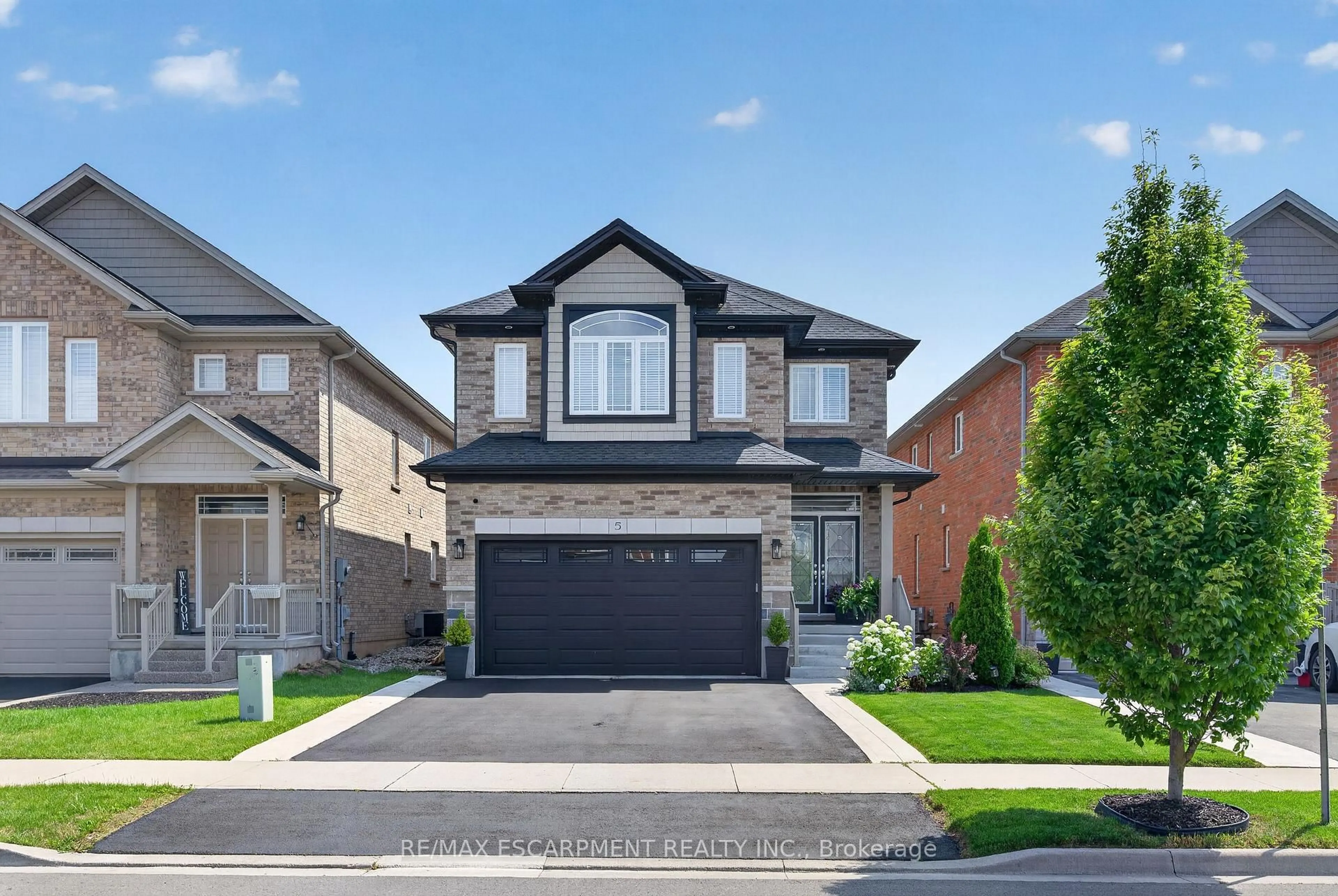 Home with brick exterior material, street for 5 Narbonne Cres, Hamilton Ontario L8G 0J8