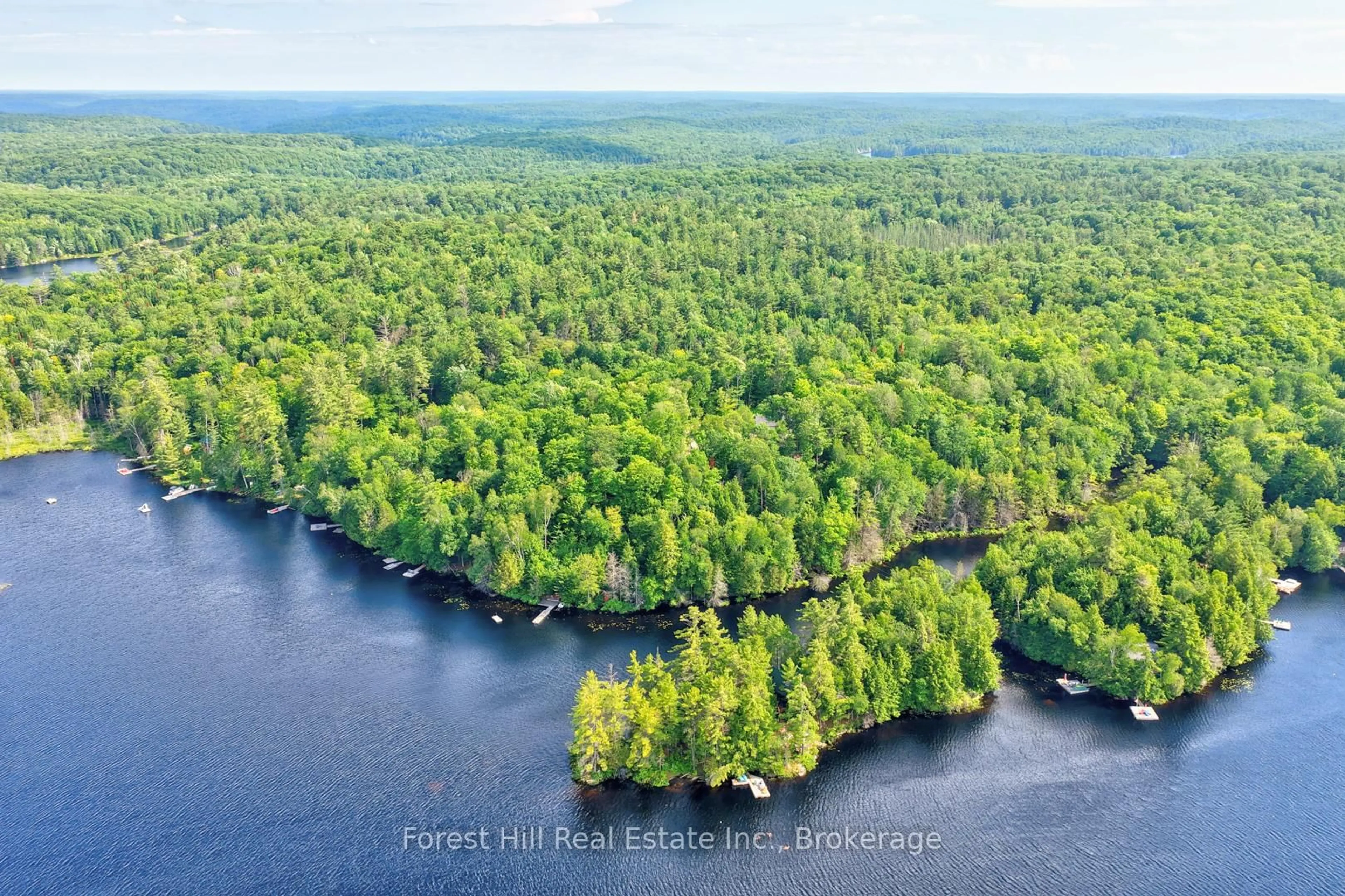 A pic from outside/outdoor area/front of a property/back of a property/a pic from drone, water/lake/river/ocean view for 1065 Pine Lane, Lake of Bays Ontario P0A 1B0