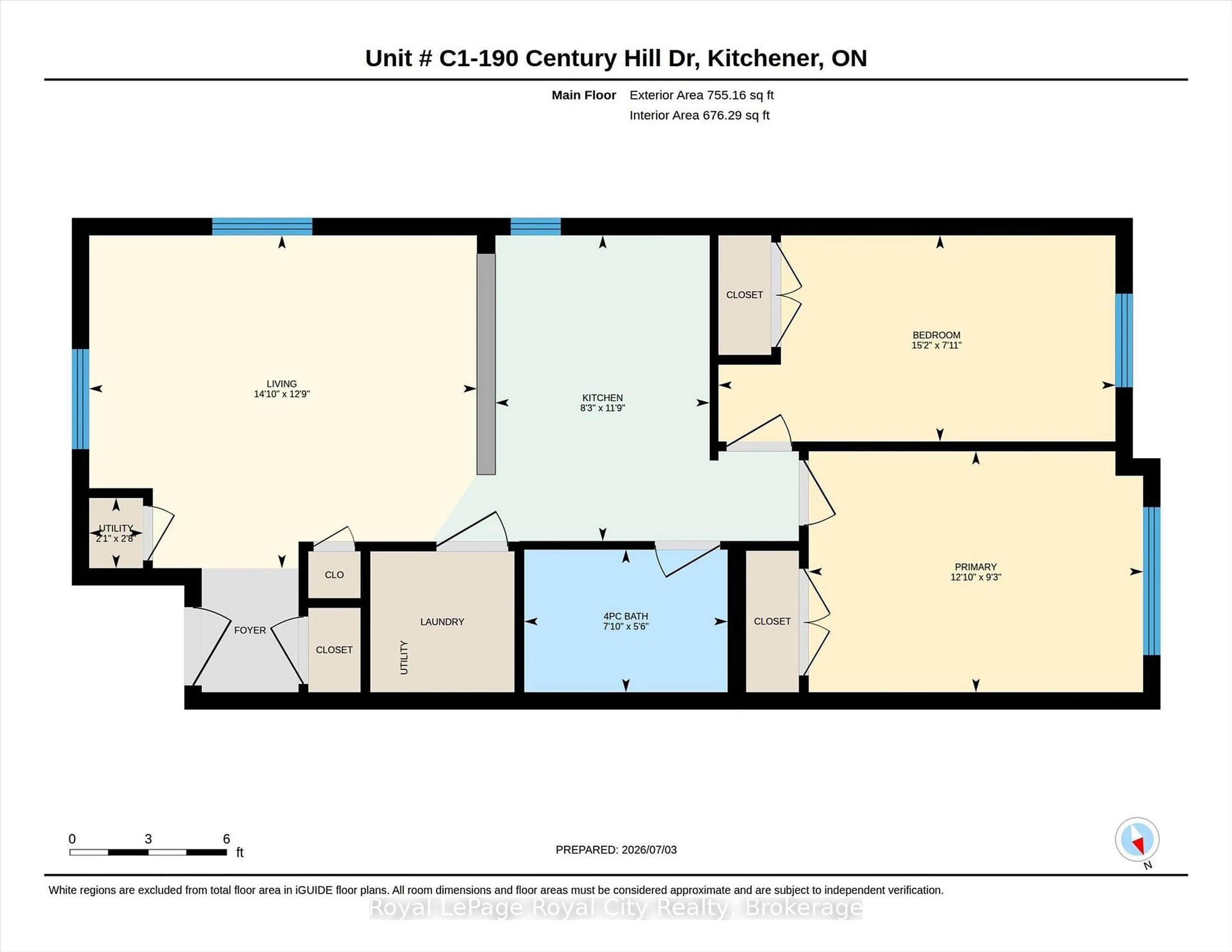 Floor plan for 190 Century Hill Dr #C1, Kitchener Ontario N2E 2W6