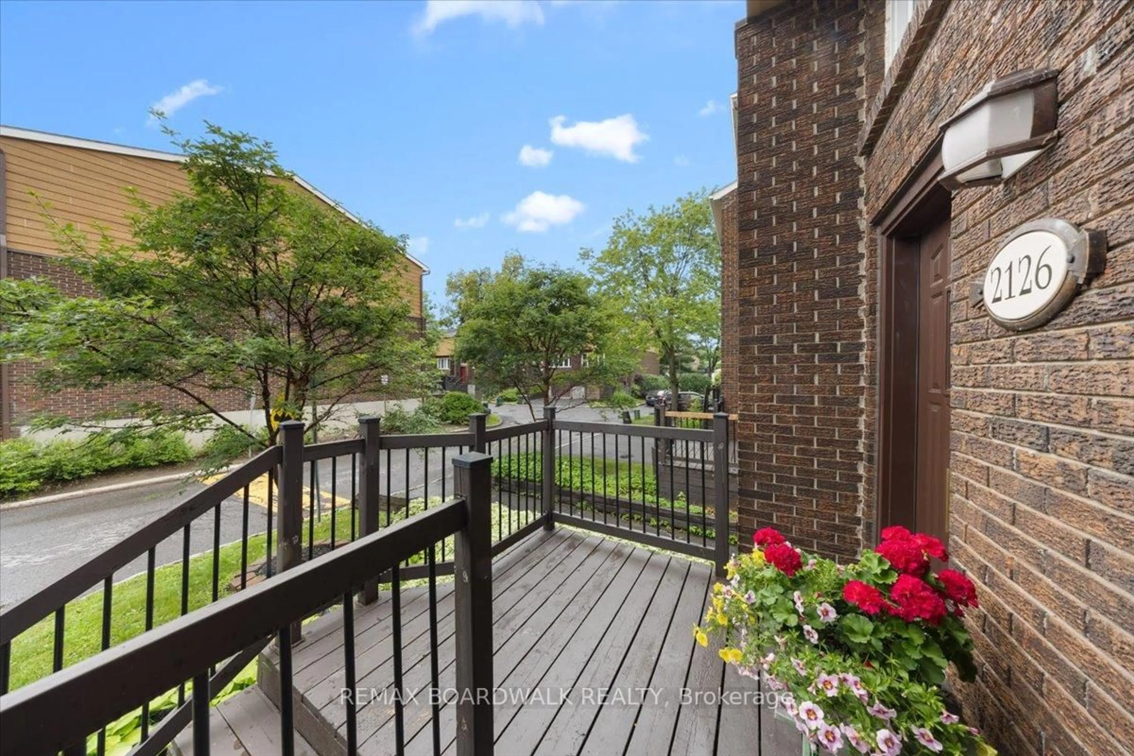 Patio, city buildings view from balcony for 2126 Eric Cres #18, Ottawa Ontario K1B 4P4