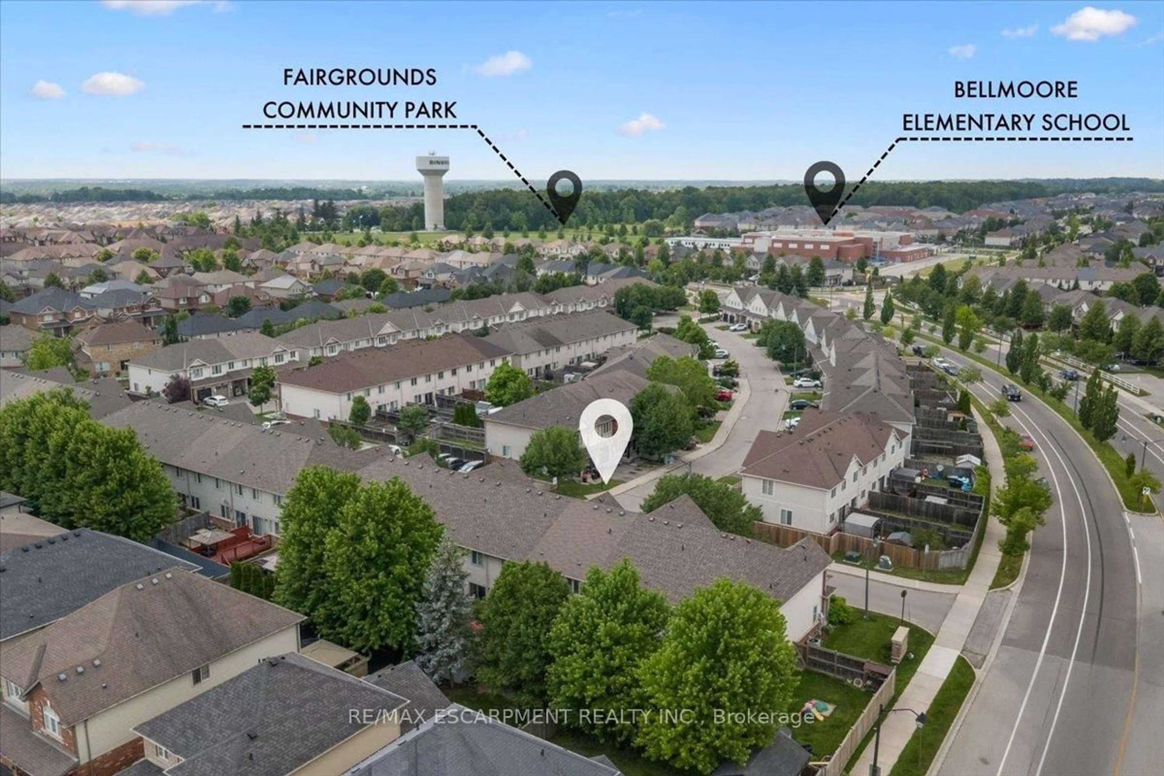A pic from outside/outdoor area/front of a property/back of a property/a pic from drone, city buildings view from balcony for 222 Fall Fair Way #3, Hamilton Ontario L0R 1C0