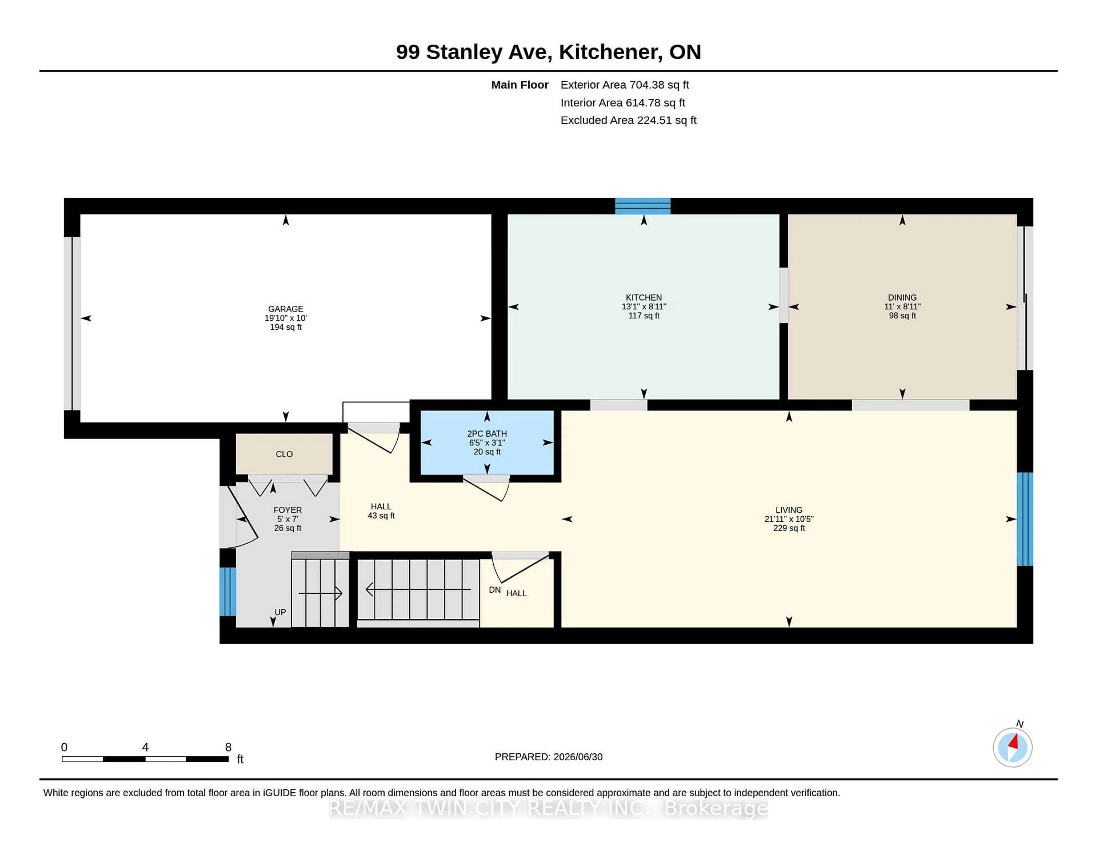 Floor plan for 99 Stanley Ave, Kitchener Ontario N2K 3V9