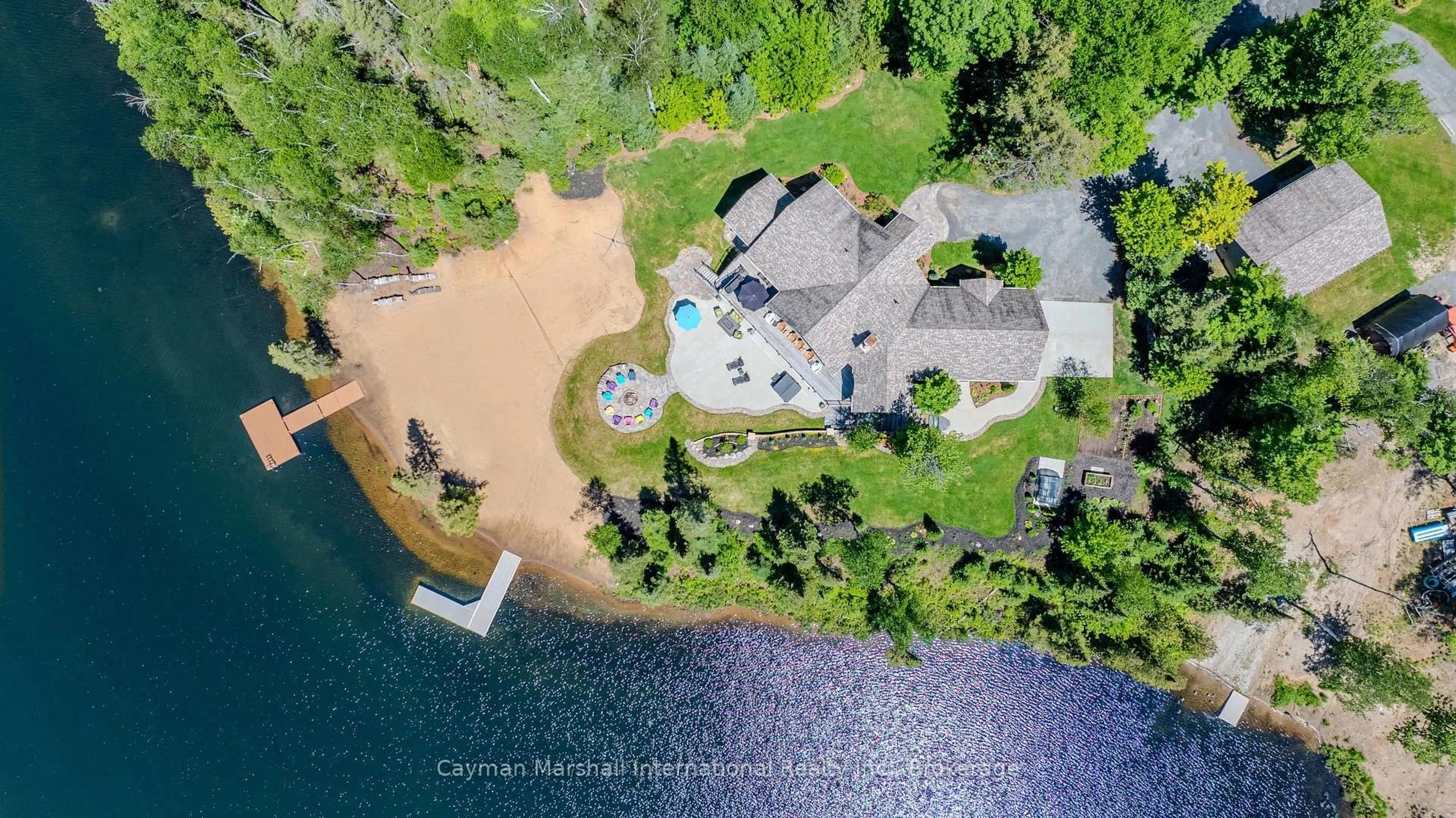 A pic from outside/outdoor area/front of a property/back of a property/a pic from drone, water/lake/river/ocean view for 142 Himbury Lane, Kearney Ontario P0A 1M0