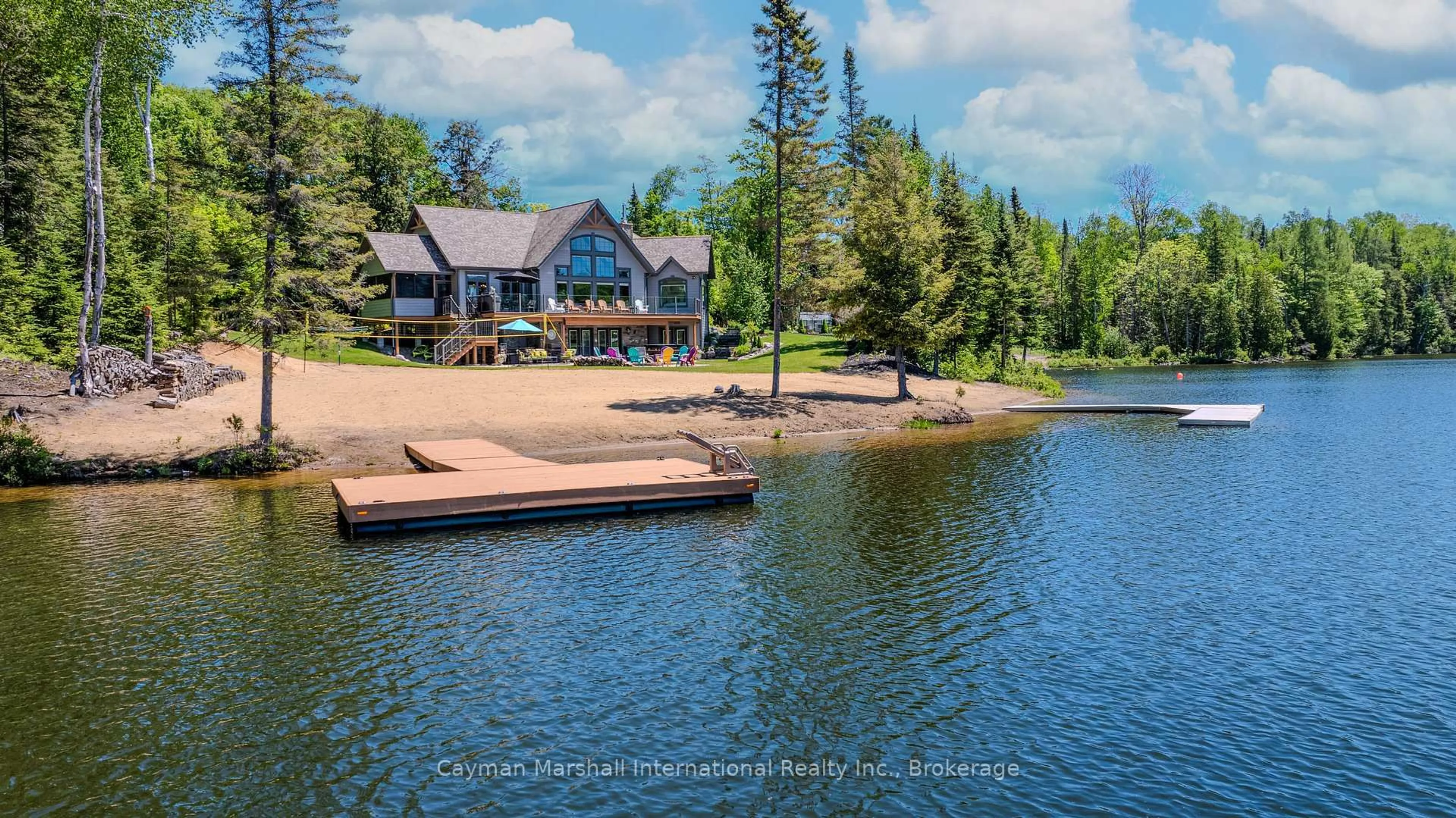 A pic from outside/outdoor area/front of a property/back of a property/a pic from drone, water/lake/river/ocean view for 142 Himbury Lane, Kearney Ontario P0A 1M0