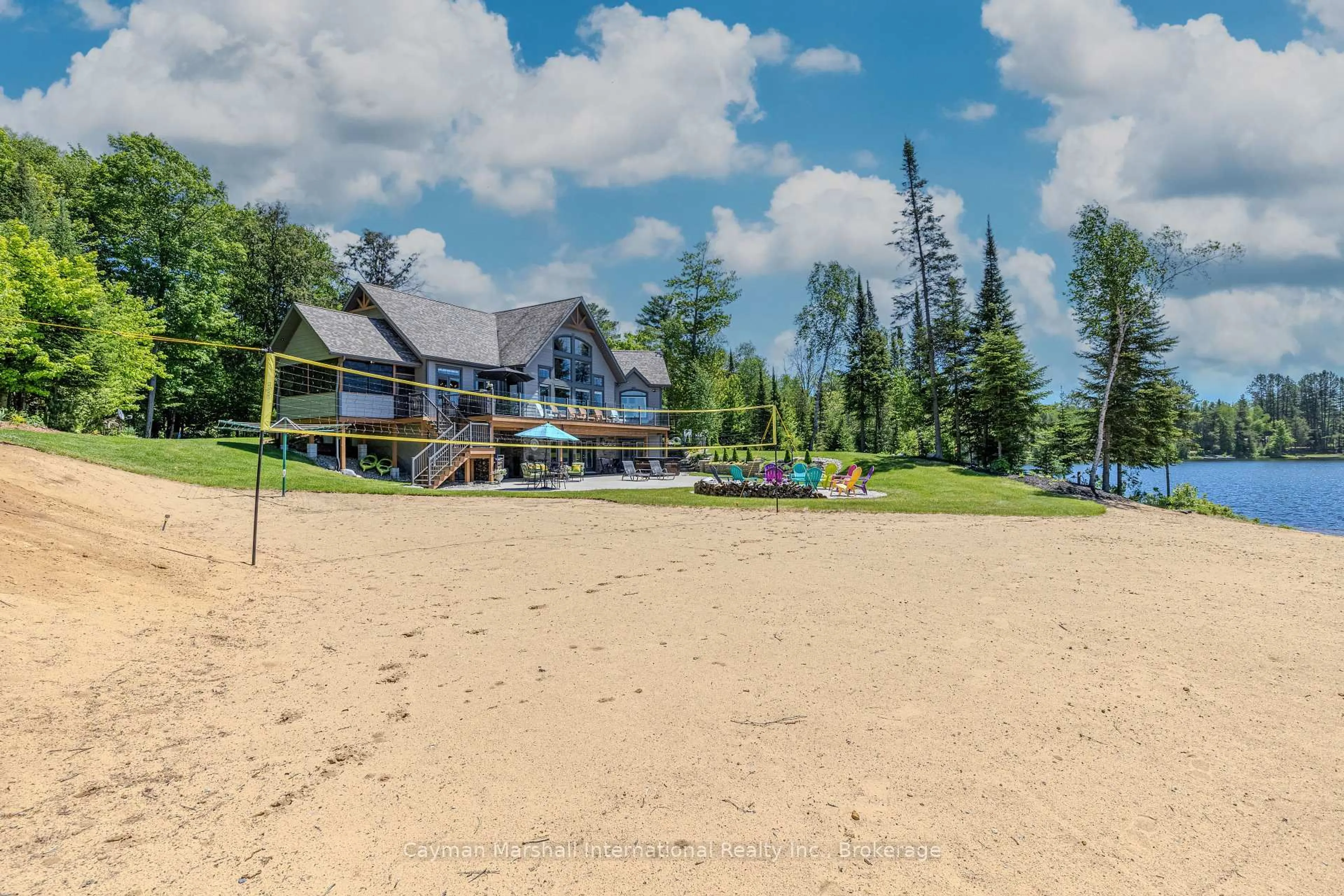 A pic from outside/outdoor area/front of a property/back of a property/a pic from drone, water/lake/river/ocean view for 142 Himbury Lane, Kearney Ontario P0A 1M0