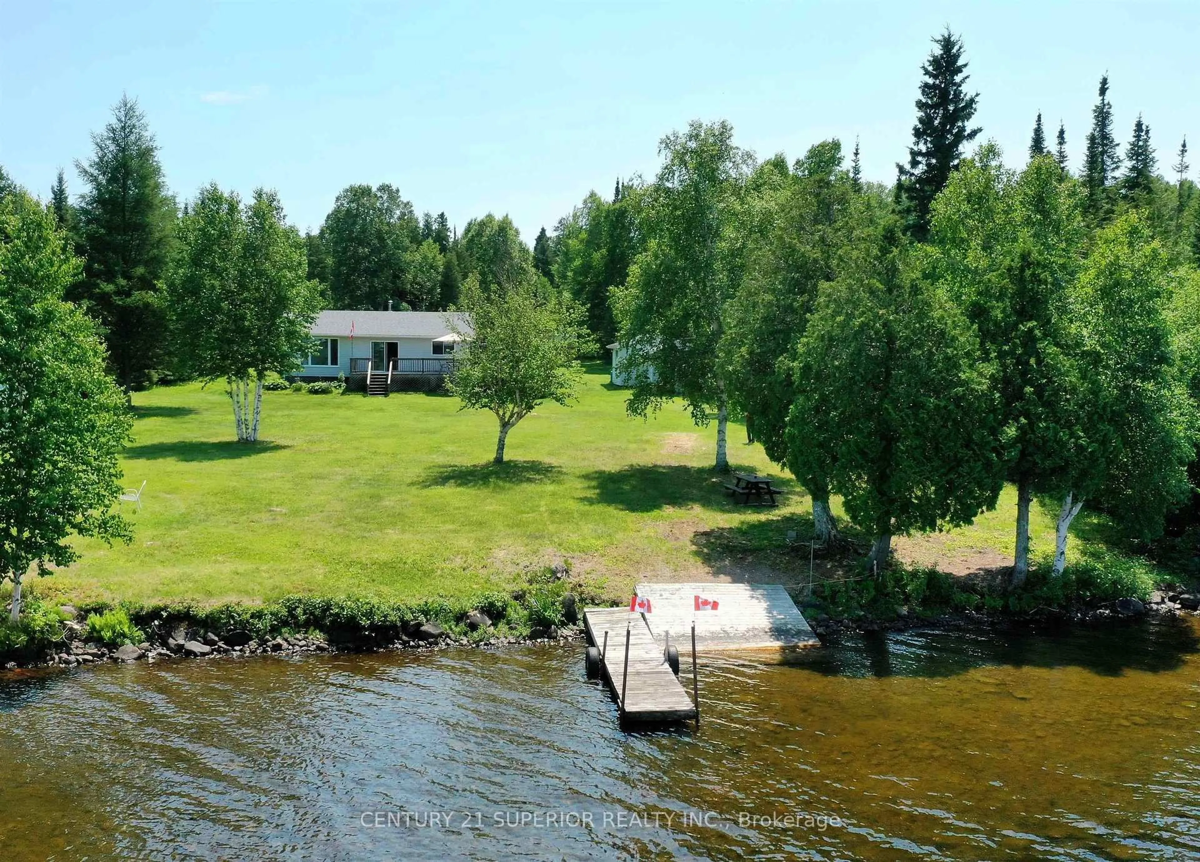 A pic from outside/outdoor area/front of a property/back of a property/a pic from drone, water/lake/river/ocean view for 14 Starnes Lake, Thunder Bay Remote Area Ontario P7A 0A6