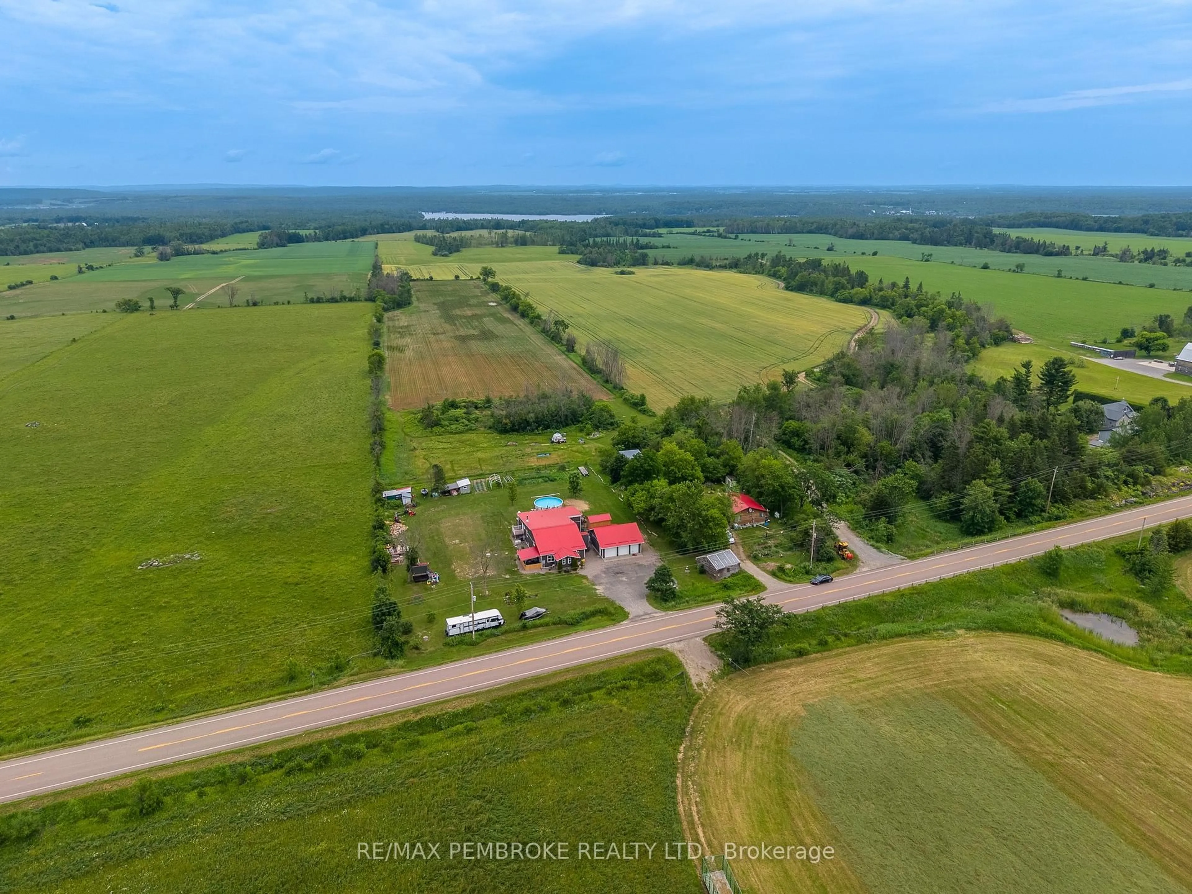 A pic from outside/outdoor area/front of a property/back of a property/a pic from drone, unknown for 1890 Queensline Rd, Foresters Falls Ontario K0J 1V0