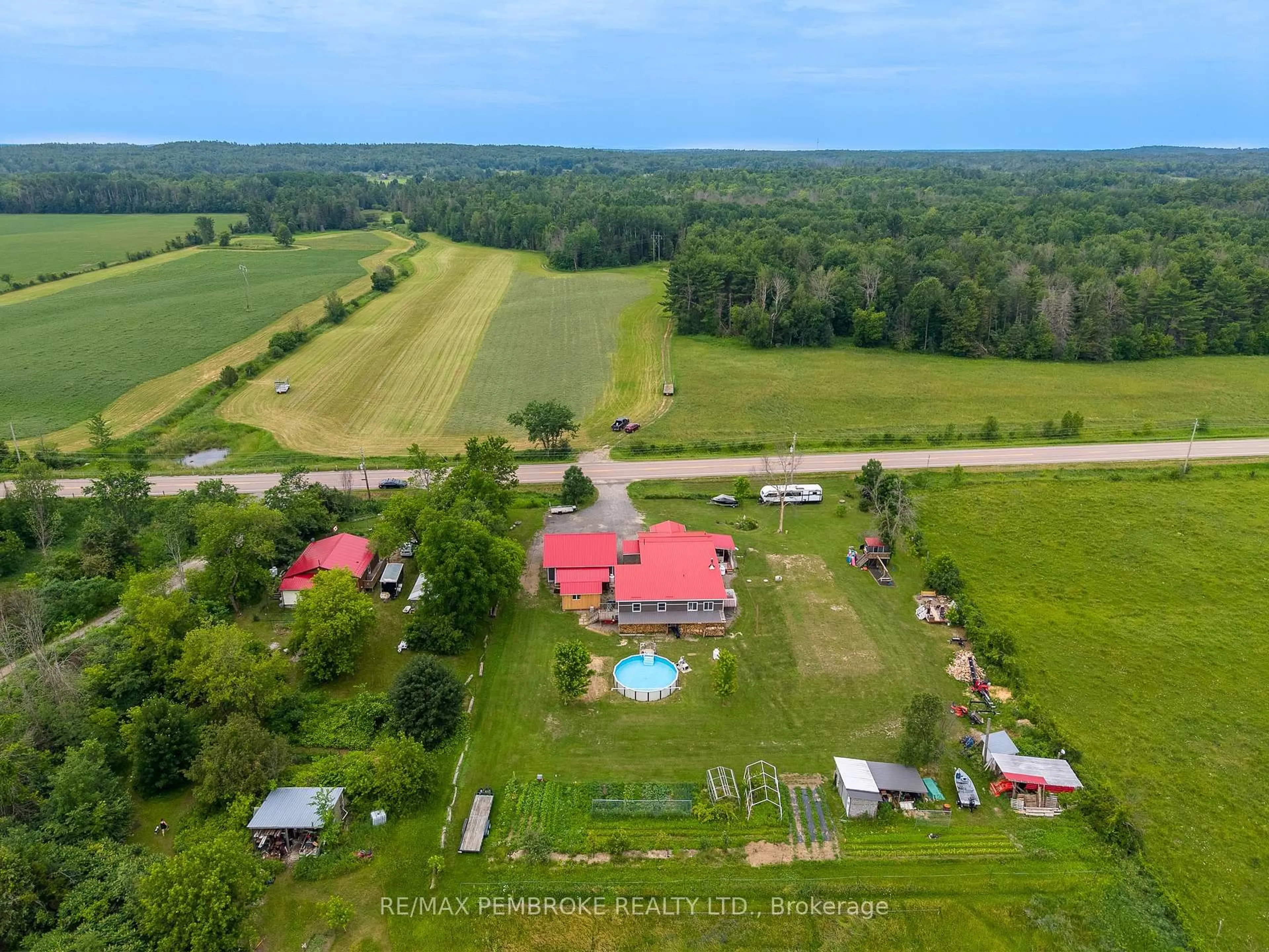 A pic from outside/outdoor area/front of a property/back of a property/a pic from drone, unknown for 1890 Queensline Rd, Foresters Falls Ontario K0J 1V0