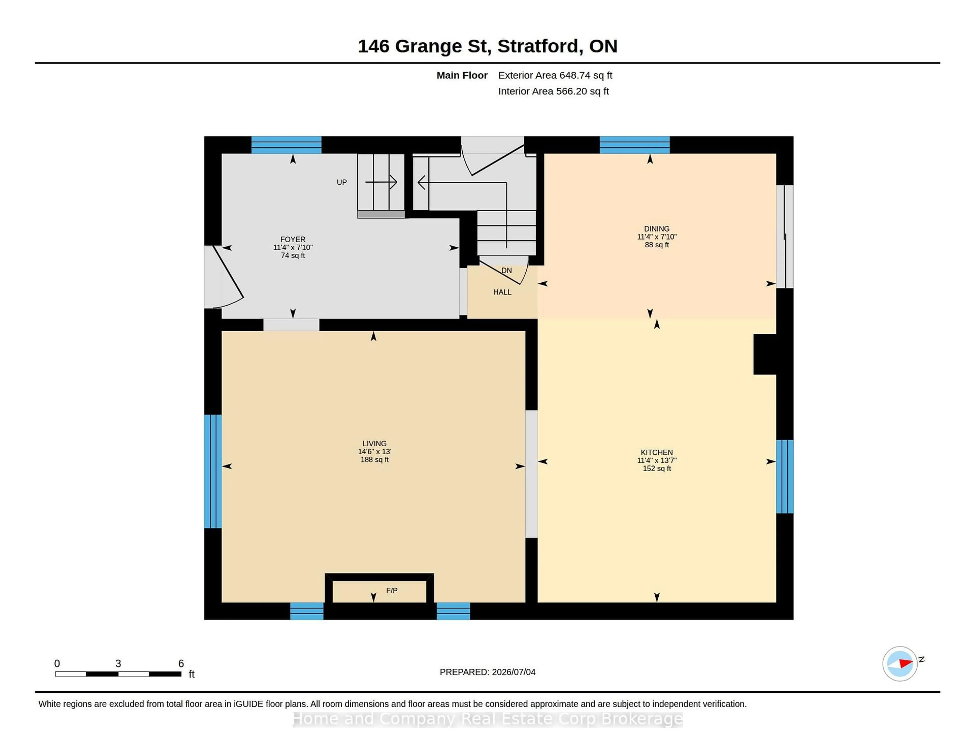 Floor plan for 146 Grange St, Stratford Ontario N5A 3P8