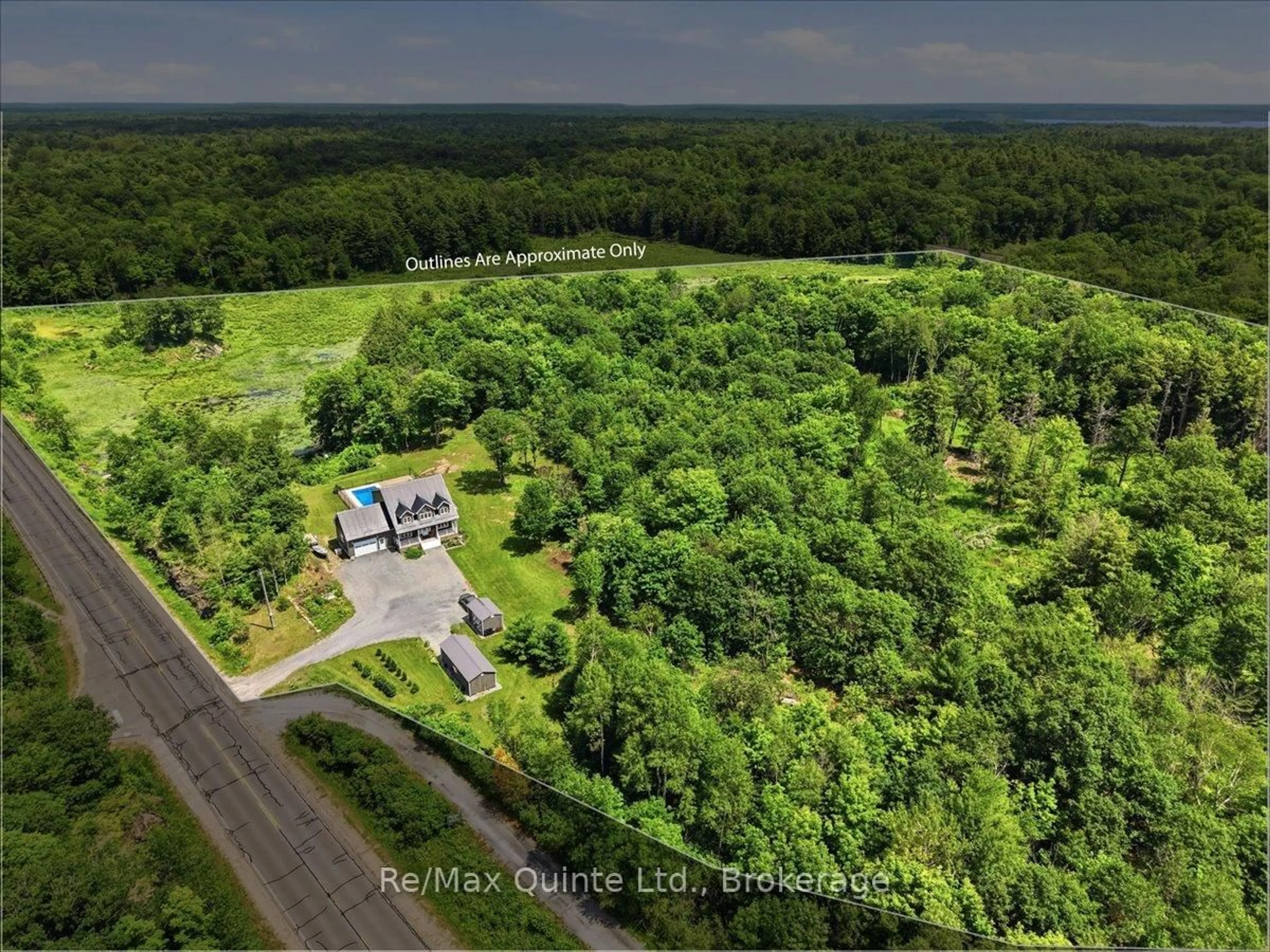 A pic from outside/outdoor area/front of a property/back of a property/a pic from drone, forest/trees view for 11828 ROAD 38, Sharbot Lake Ontario K0H 2P0