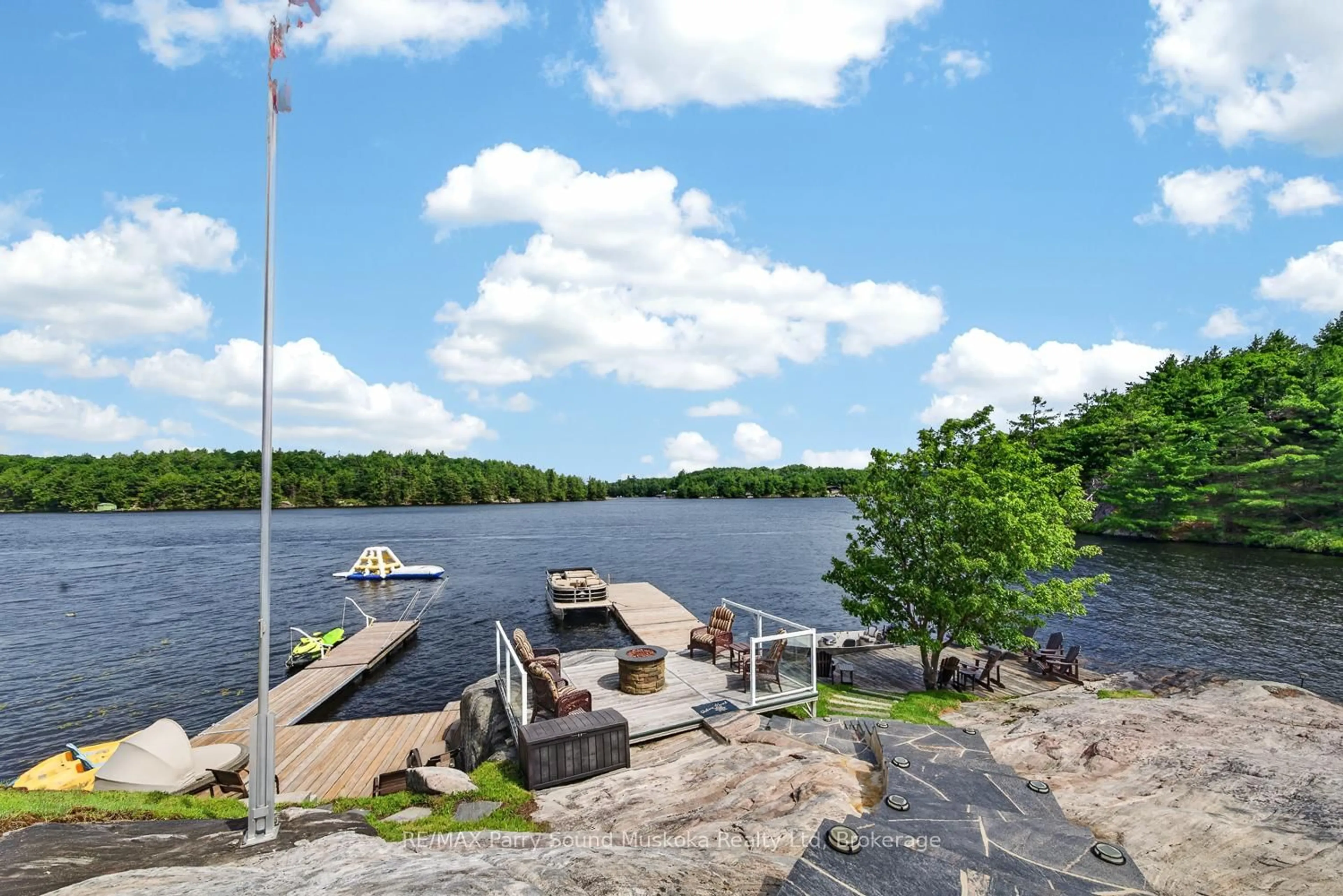 Patio, water/lake/river/ocean view for 101 Healey Lake Water, The Archipelago Ontario P0C 1H0