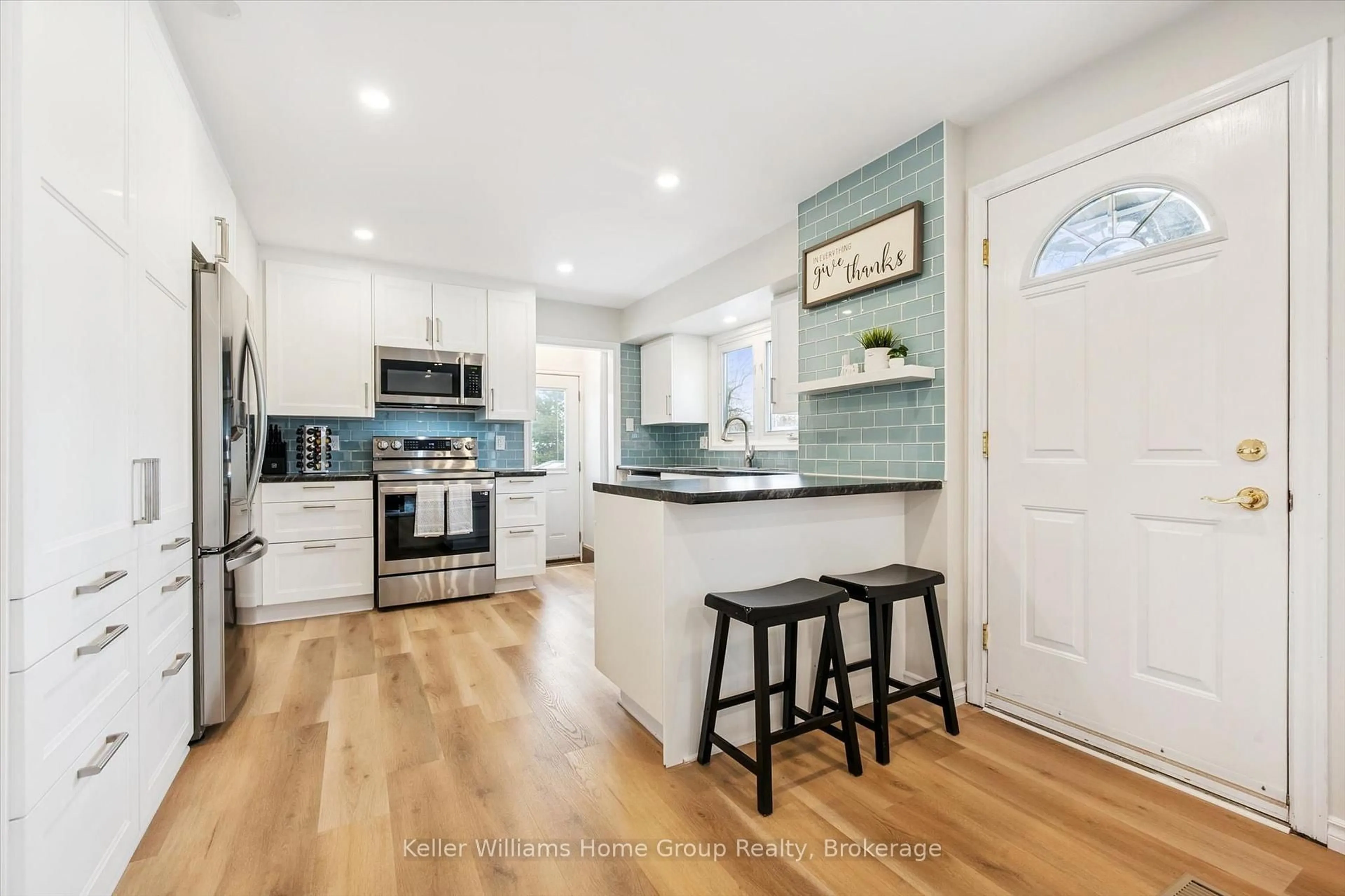 Open concept kitchen, ceramic/tile floor for 23 Hastings Blvd, Guelph Ontario N1E 4G3