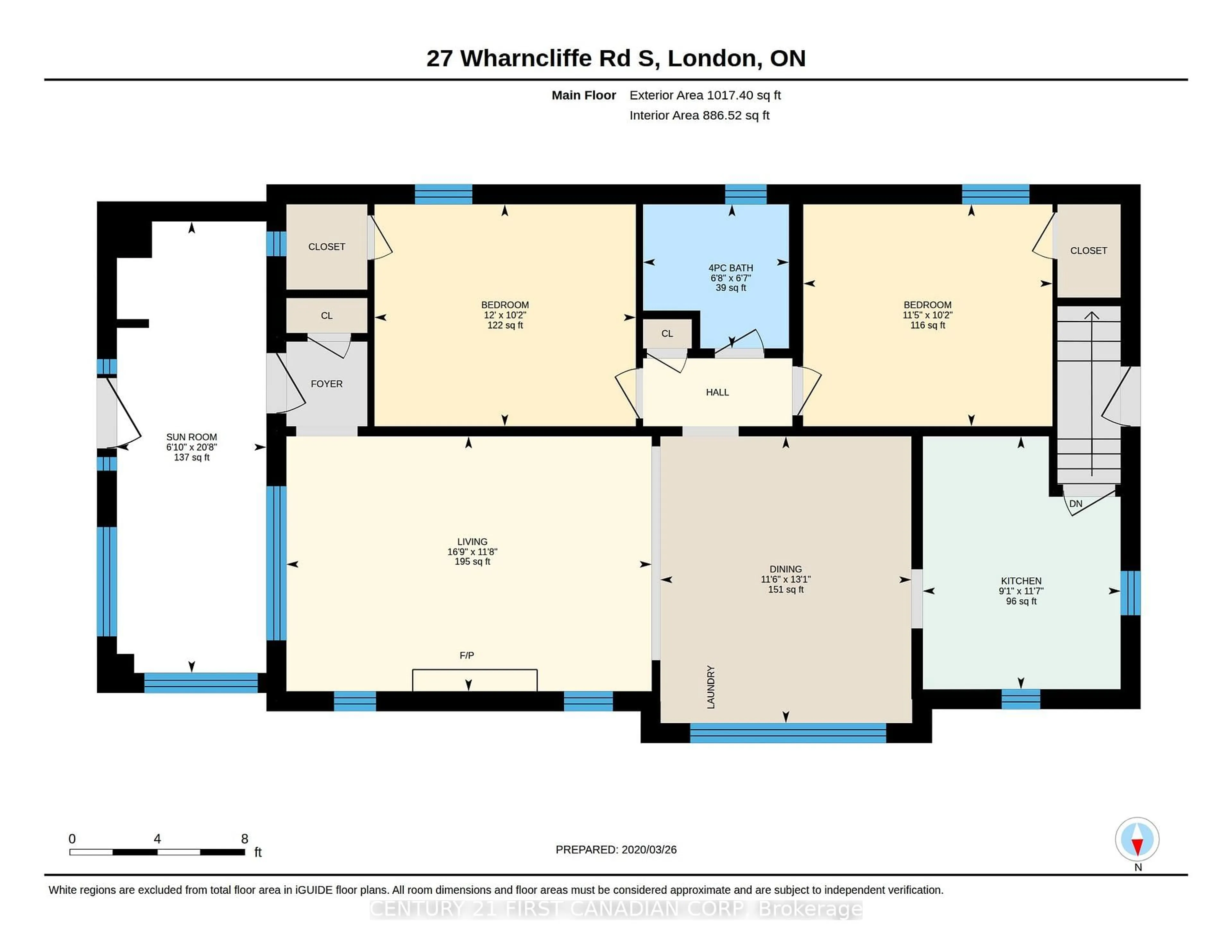 Floor plan for 27 Wharncliffe Rd, London South Ontario N6J 2J5