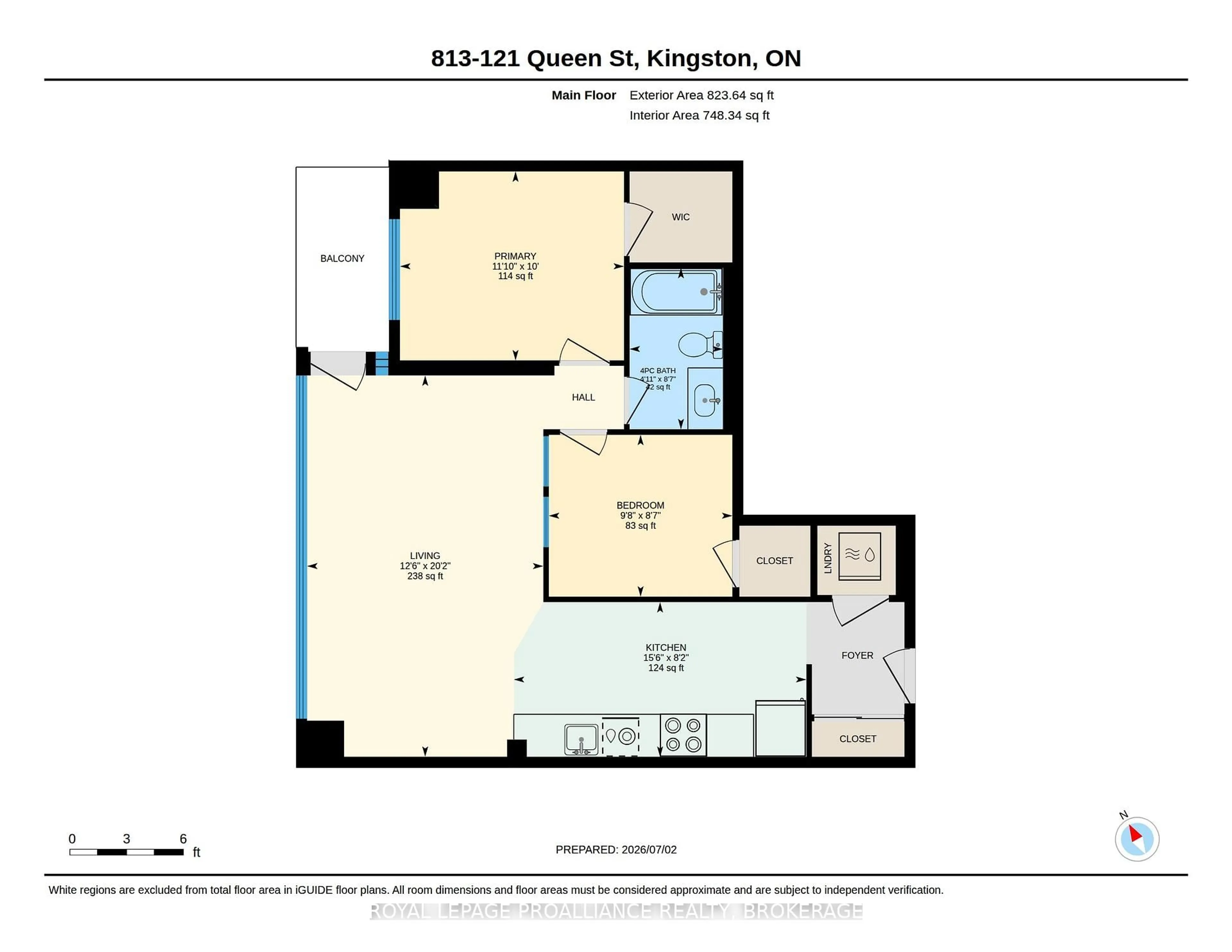 Floor plan for 121 Queen St #813, Kingston Ontario K7K 0G6