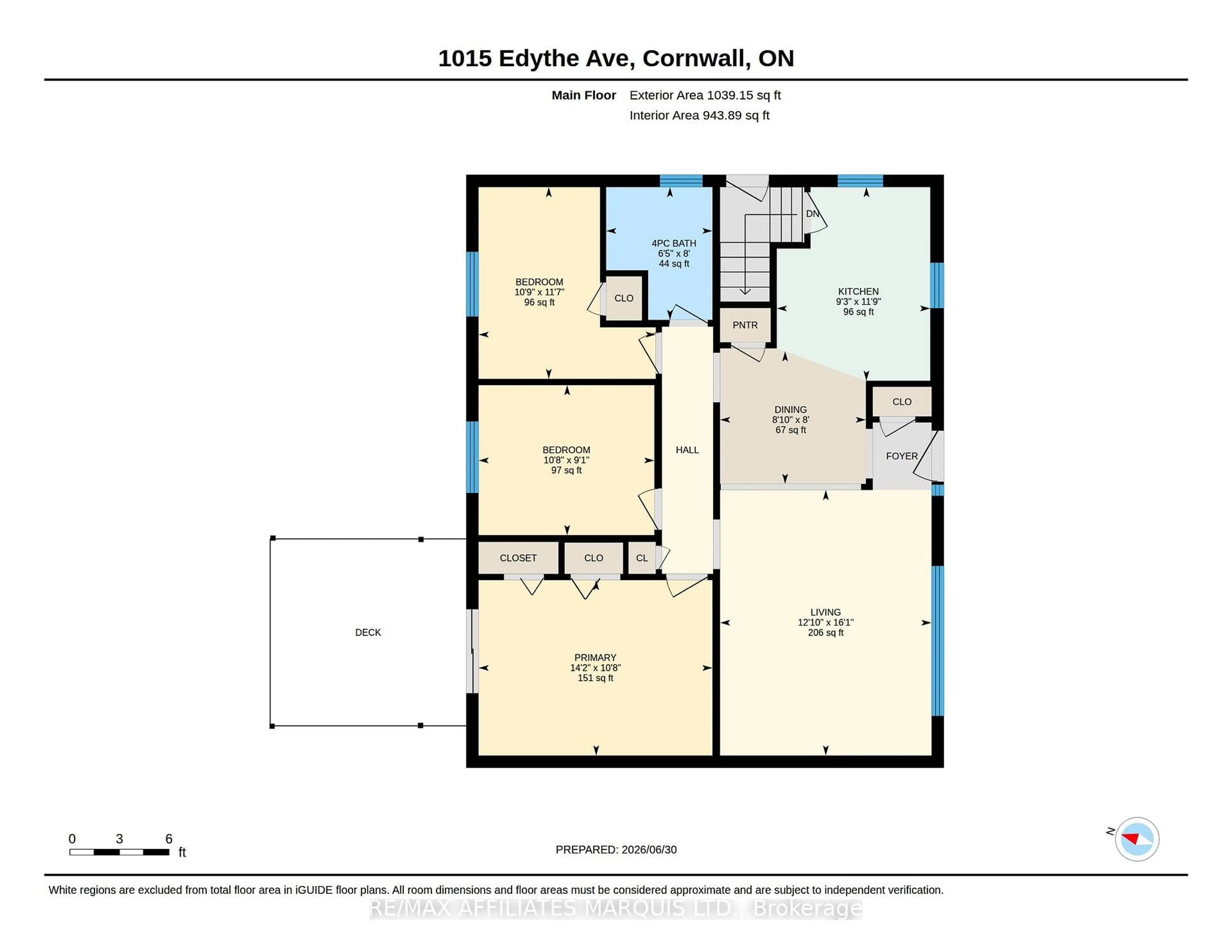 Floor plan for 1015 Edythe Ave, Cornwall Ontario K6J 1N8