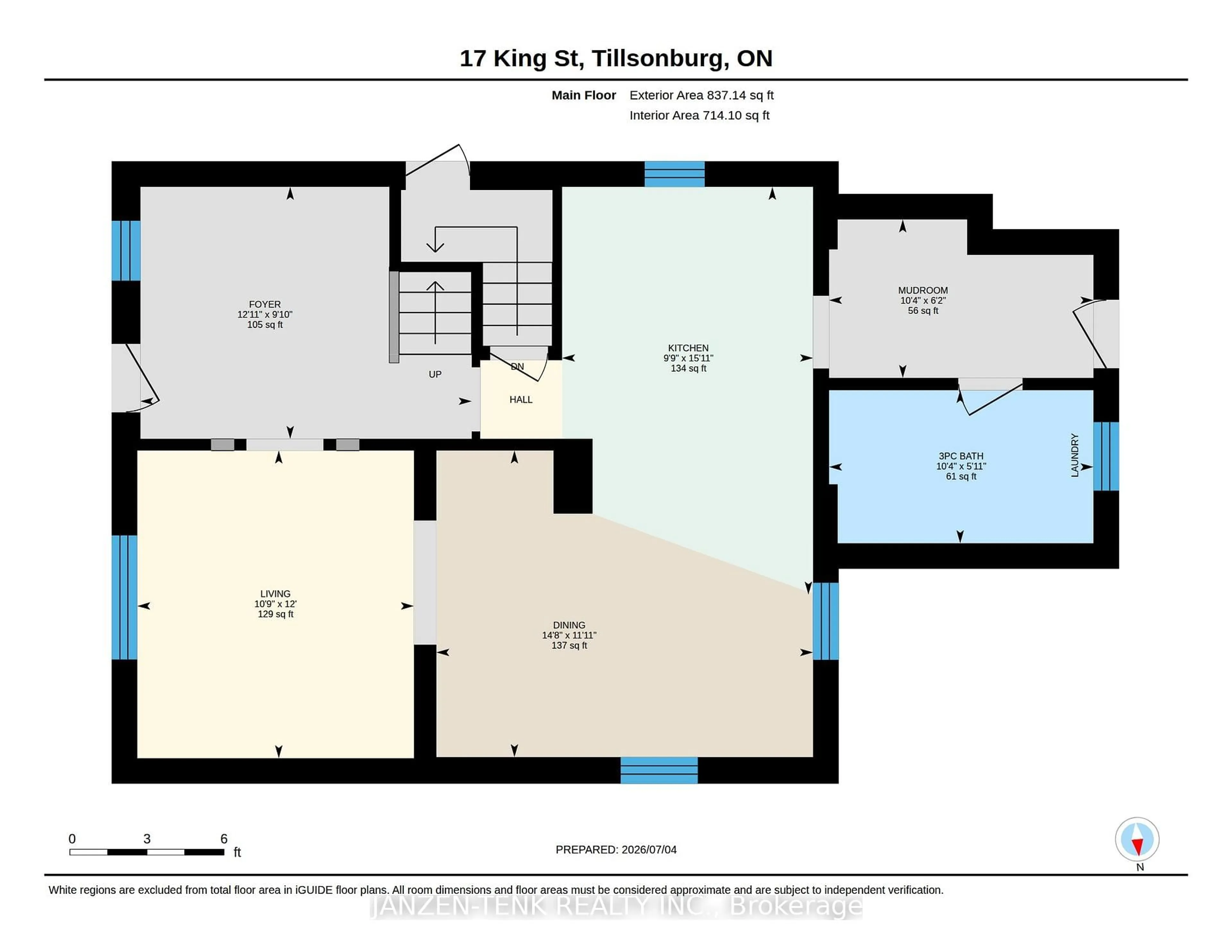 Floor plan for 17 King St, Tillsonburg Ontario N4G 3E3