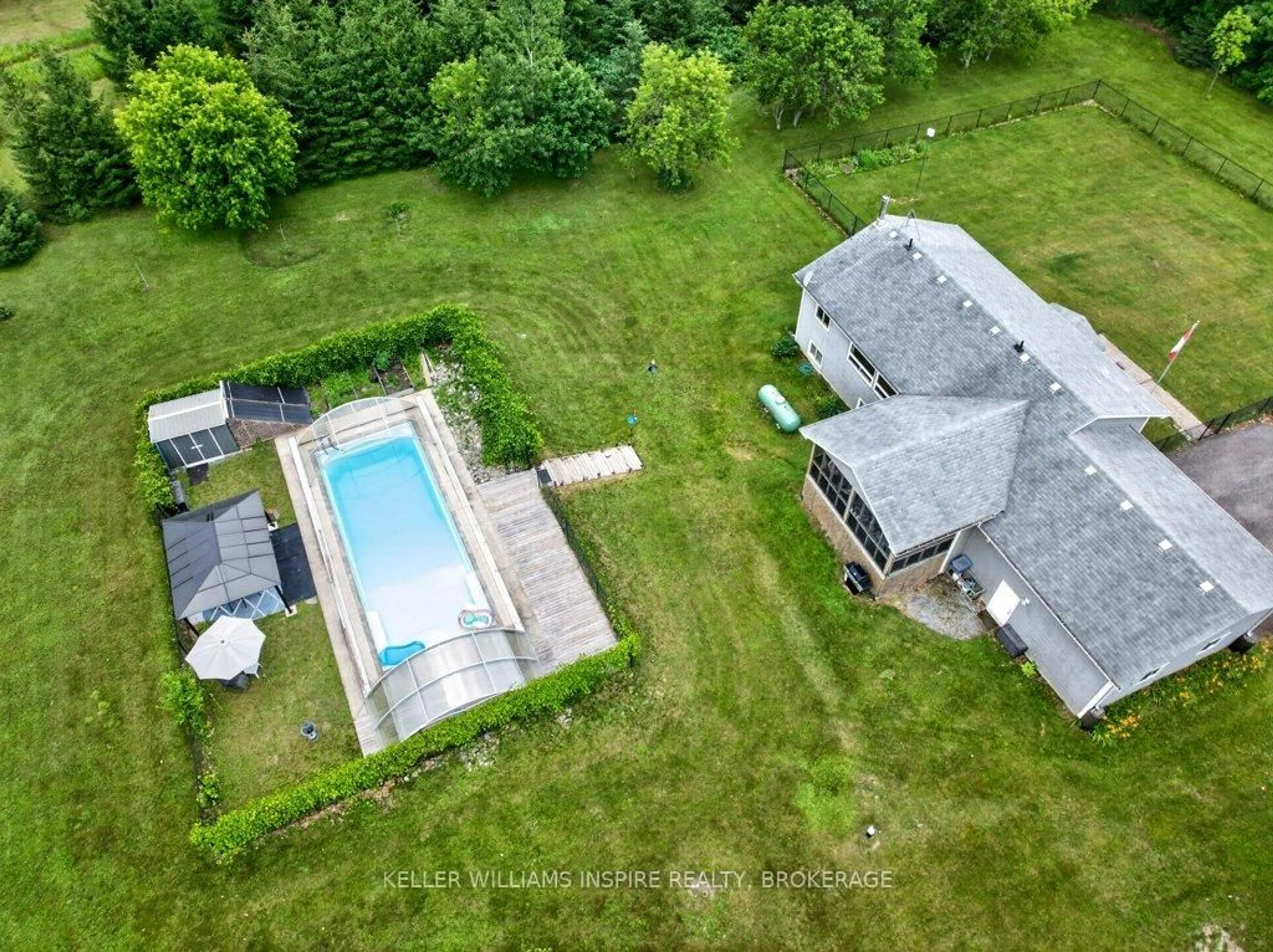 A pic from outside/outdoor area/front of a property/back of a property/a pic from drone, unknown for 343 Park Rd, Yarker Ontario K0K 3N0