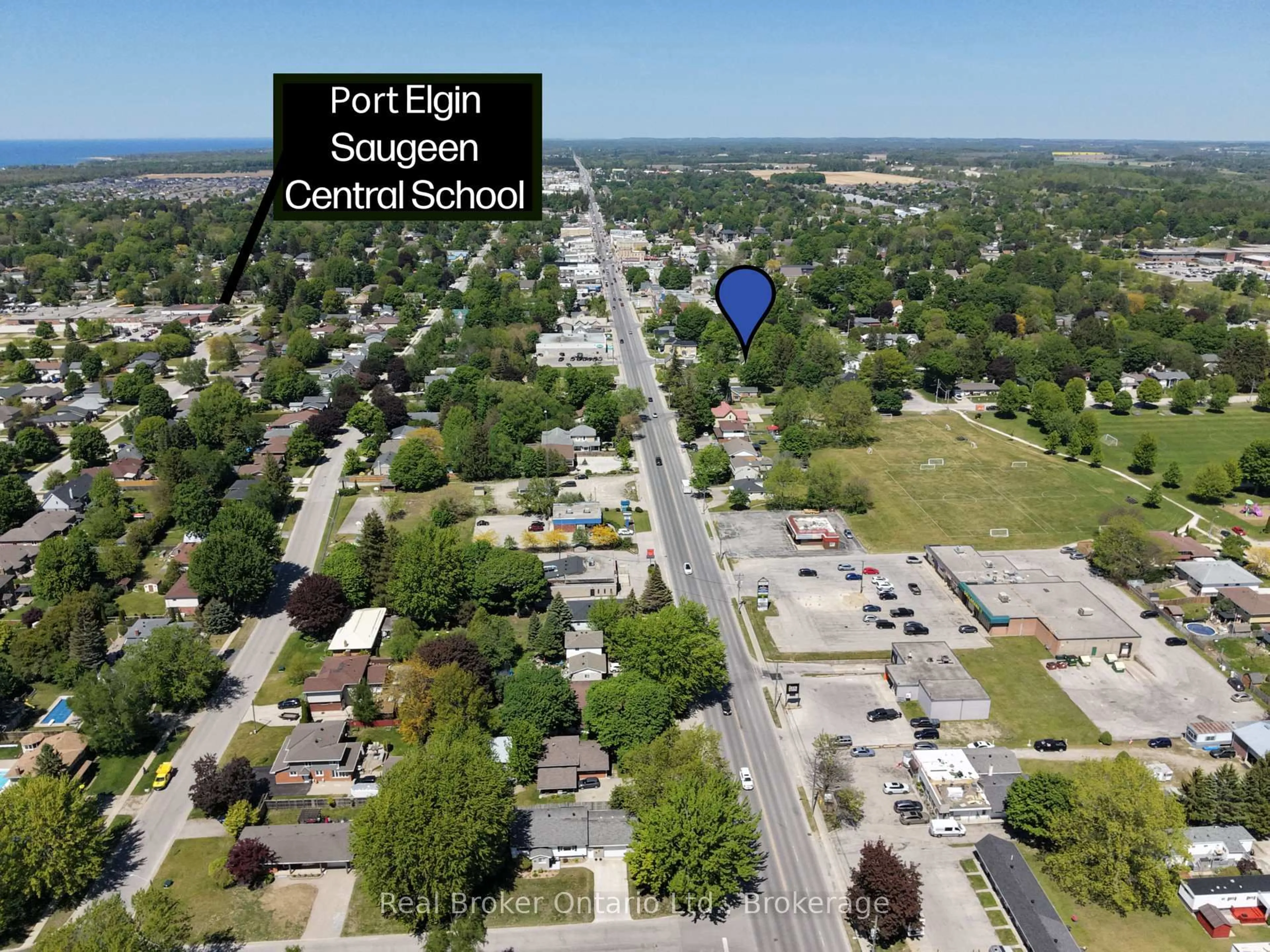 A pic from outside/outdoor area/front of a property/back of a property/a pic from drone, street for 617 Louis St, Saugeen Shores Ontario N0H 2C4